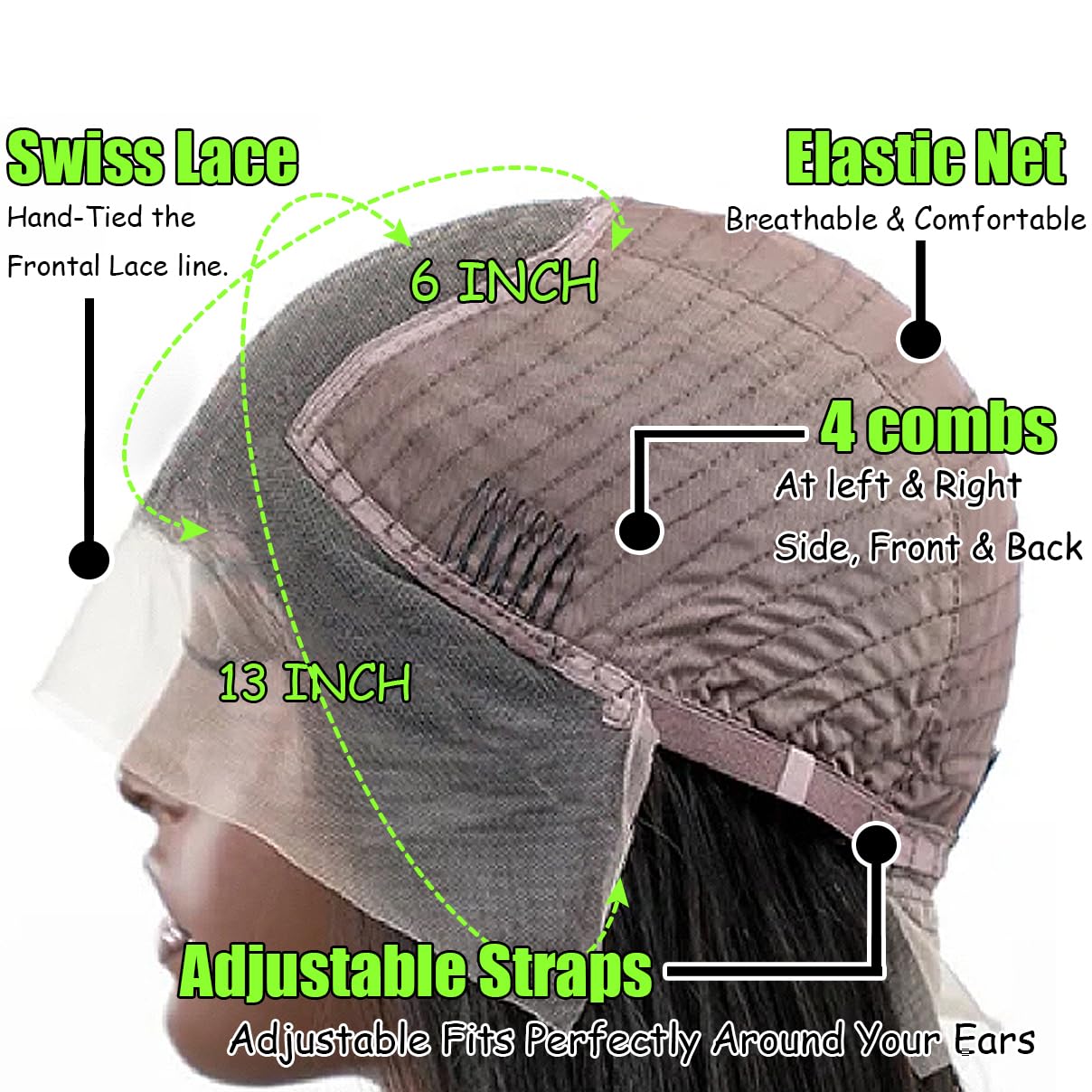 32 Inch Body Wave Lace Front Wigs Human Hair For Black Women 13  6 Hd Transparent Lace Front Wig Natural Black Color 180% Densit