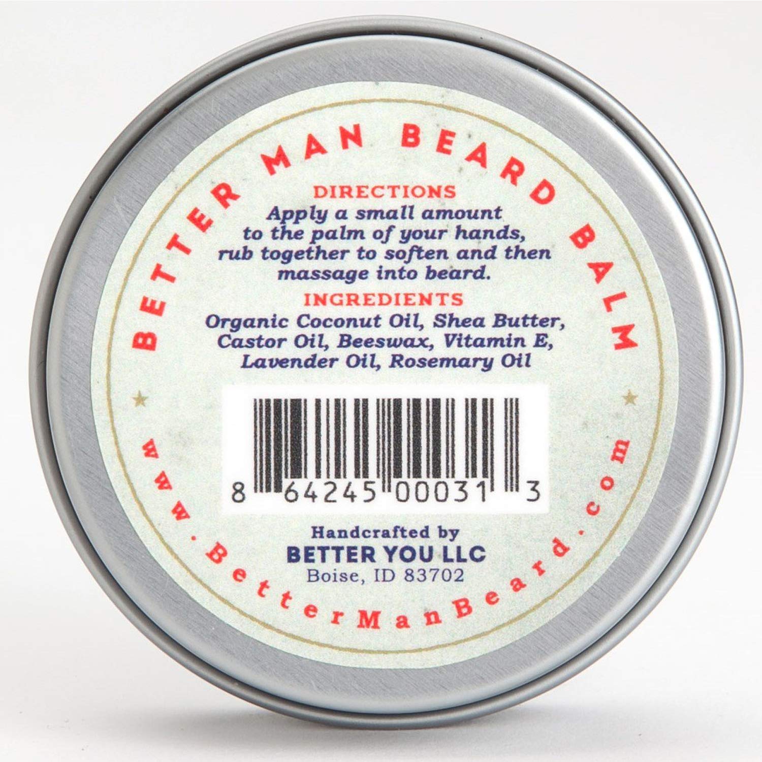 Better Man Beard Balm - 2 Oz All-Natural Moisturizing Beard Balm With Therapeutic Grade Essential Oils & 100% Natural Formula -