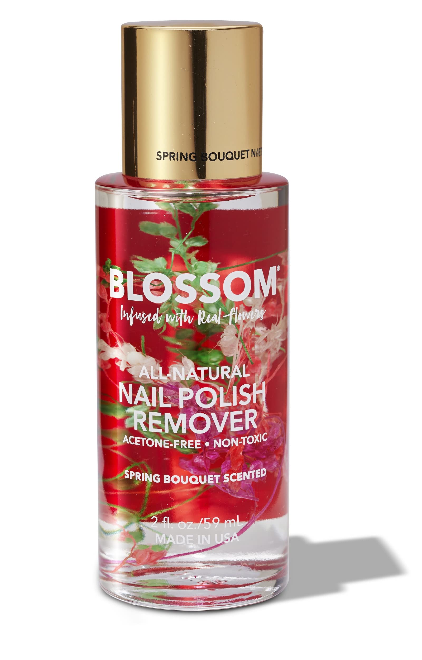 Blossom All Natural, Scented, Organic Plant-Based, Vegan, Cruelty Free, Acetone Free Nail Polish Remover, Infused with Real Flow