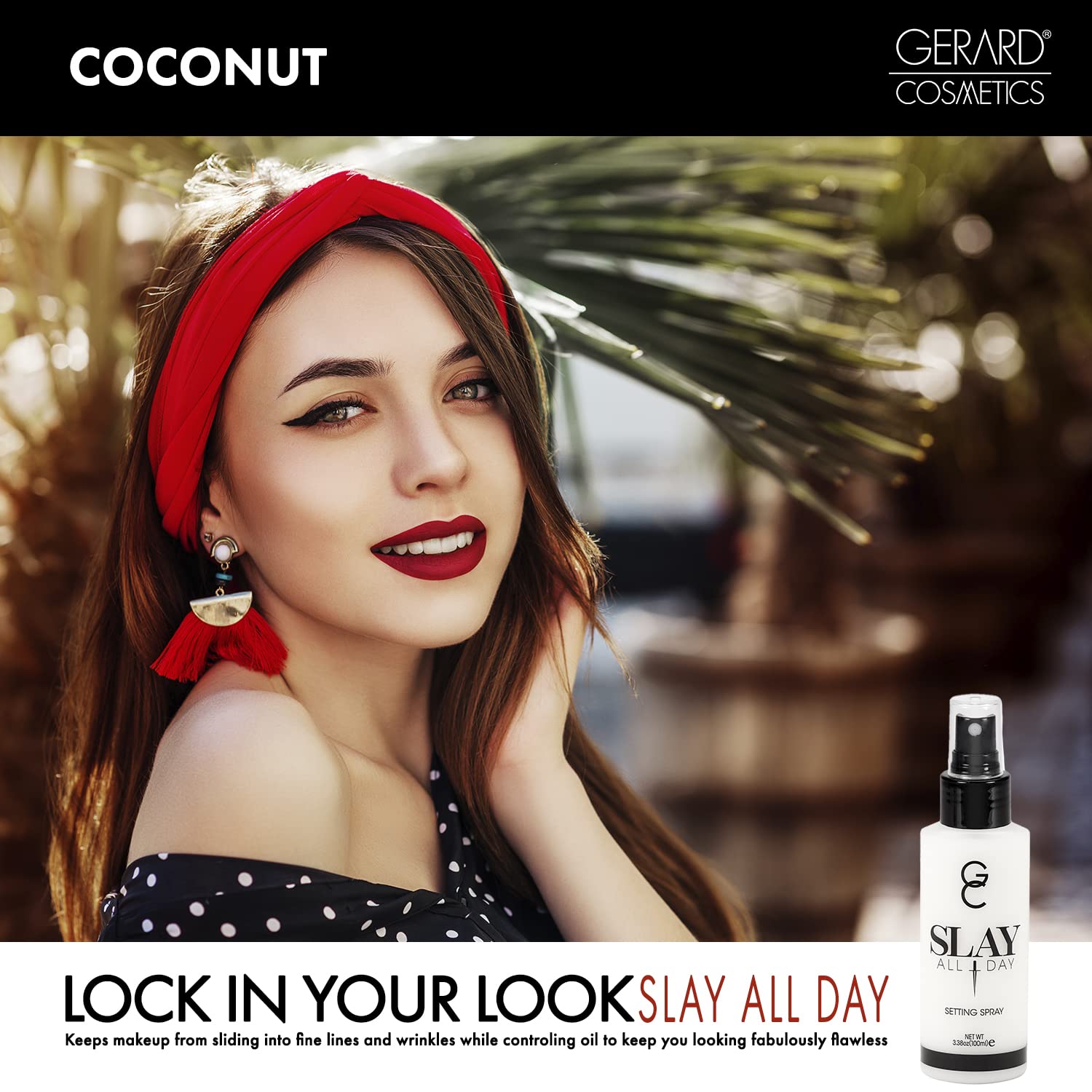 Gerard Cosmetics Slay All Day Makeup Setting Spray | Coconut Scented | Matte Finish With Oil Control | Cruelty Free, Long Lastin