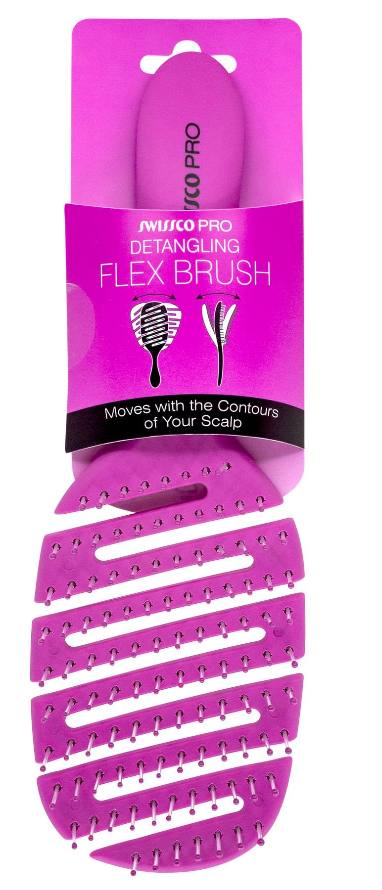 Swissco Pro Detangling Flex Brush (Fuchsia)