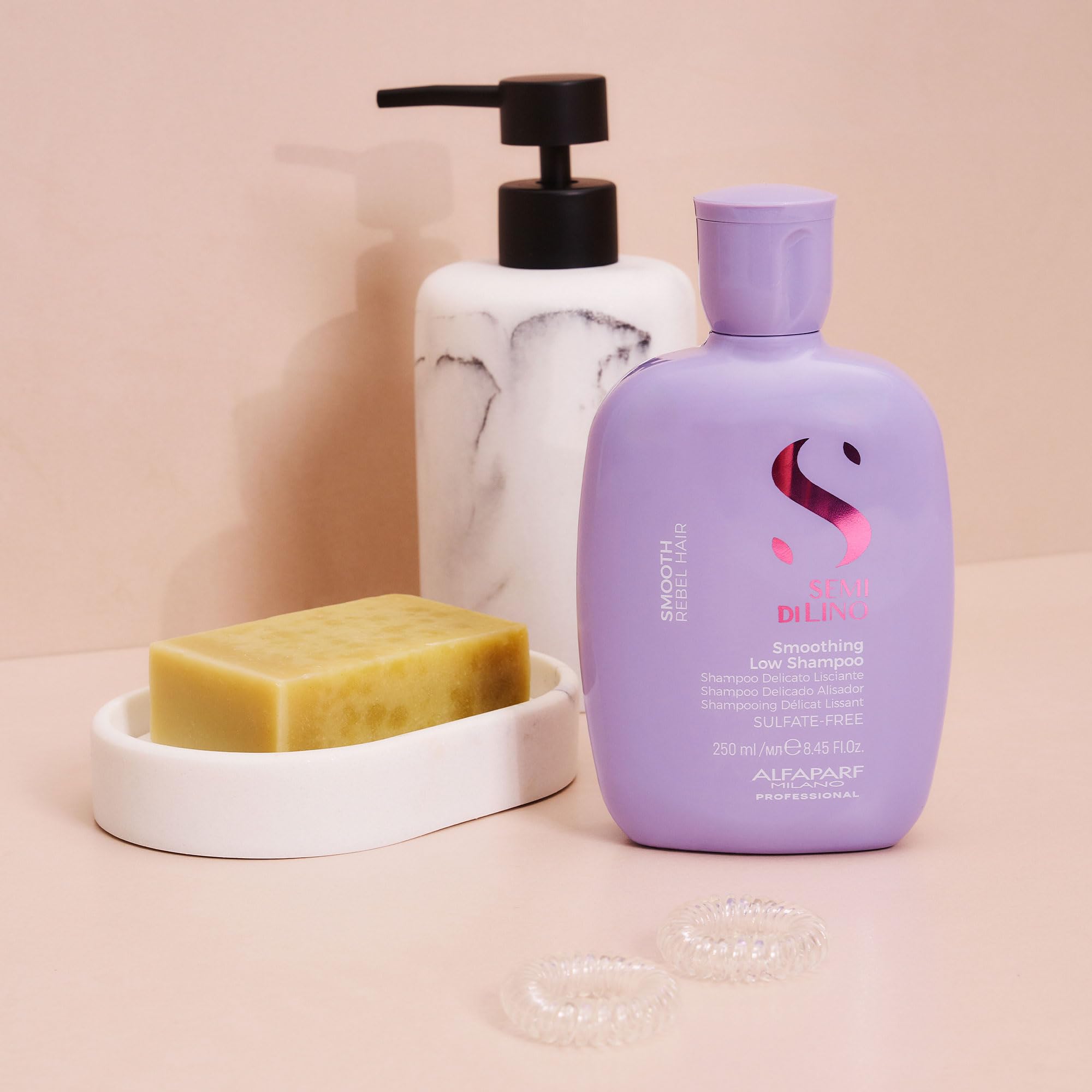 Alfaparf Milano Semi Di Lino Smooth Low Shampoo For Frizzy & Rebel Hair, Sulfate Free, Straightens Controls Hydrates, Smoothes U