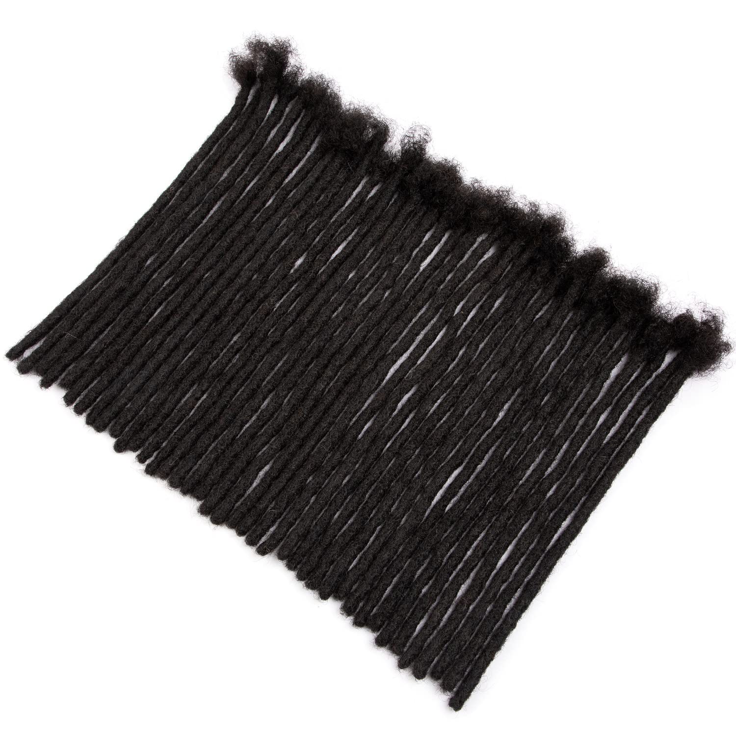 Teresa 8 Inch 100 Strands 100% Human Hair Dreadlock Extensions for Men/Women/Kids 0.8cm Width Full Hand-made Permanent Dread Loc