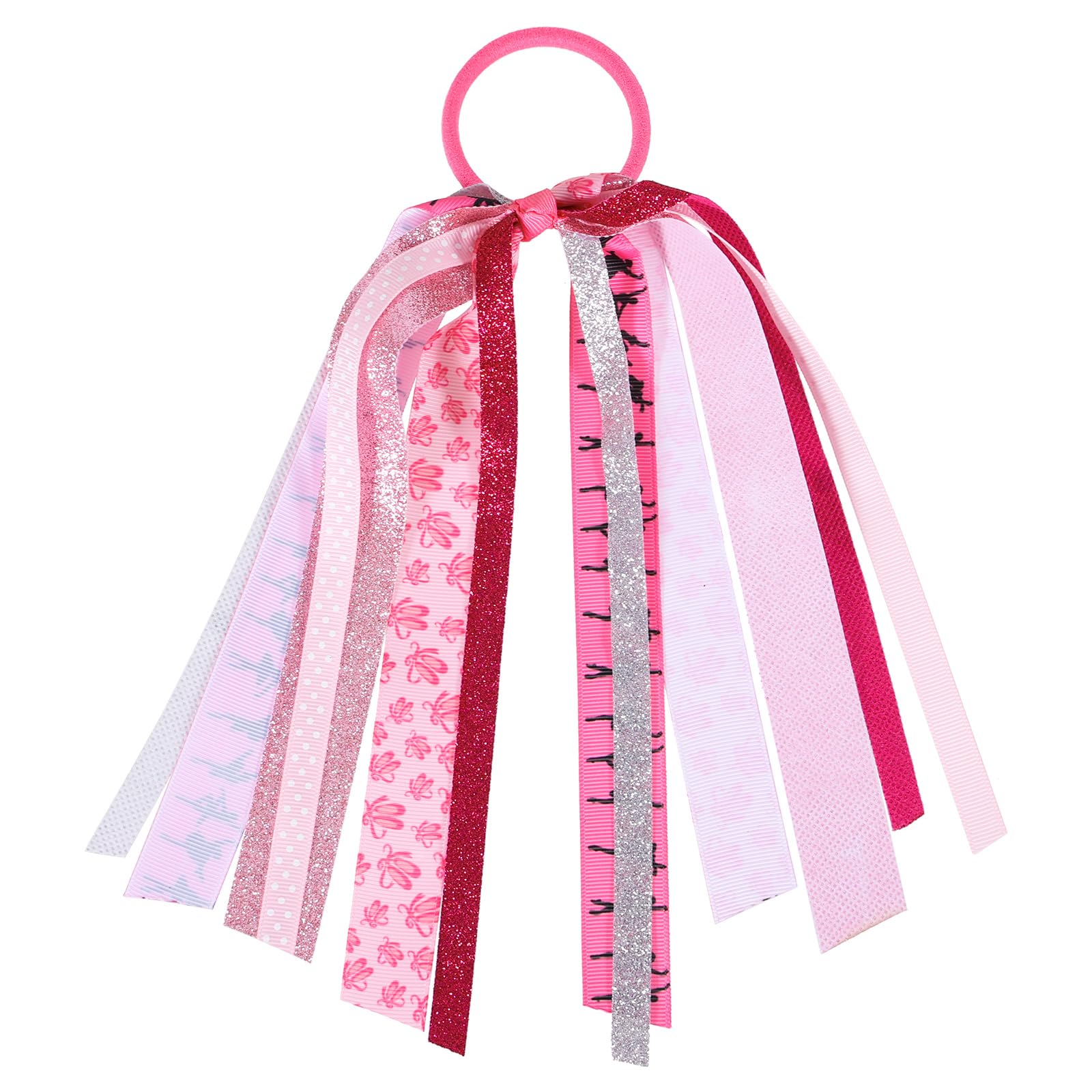 8.7-Inch Bumble Bee Ponytail Streamer Elastic Hair Tie Glitter Yellow Black Hair Ribbon Bow Pony Holder for Women Girls Spring H