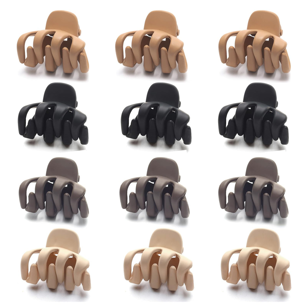 Cobahom 12 Pack Small Hair Claw Clips 1.2 Inch Matte Hair Clips for Thin Hair No-Slip Mini Hair Clips Hair Styling Accessories f