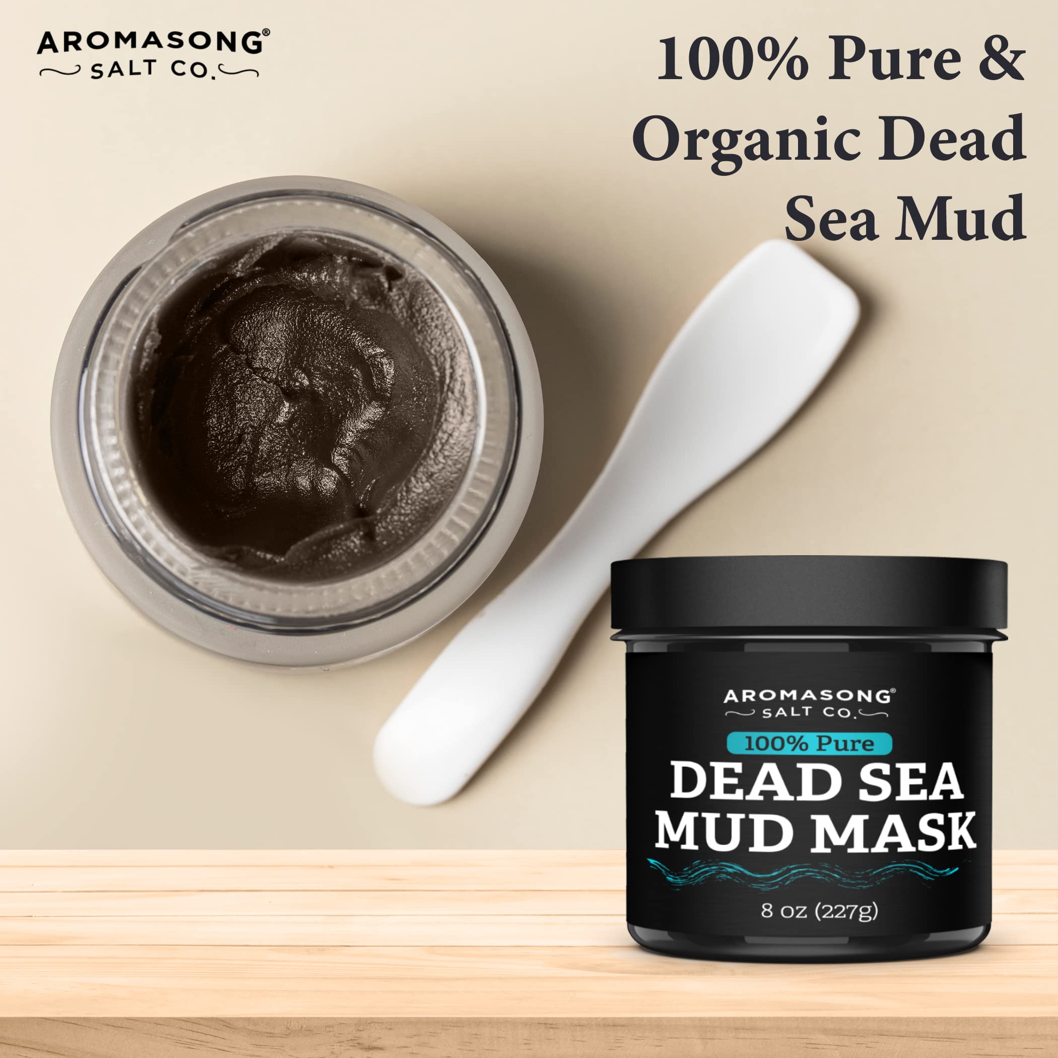 Aromasong 100% Pure Dead Sea Mud Mask for Face - Cleansing Natural Skin Care for Women and Men to Help Reduce Acne and Pores