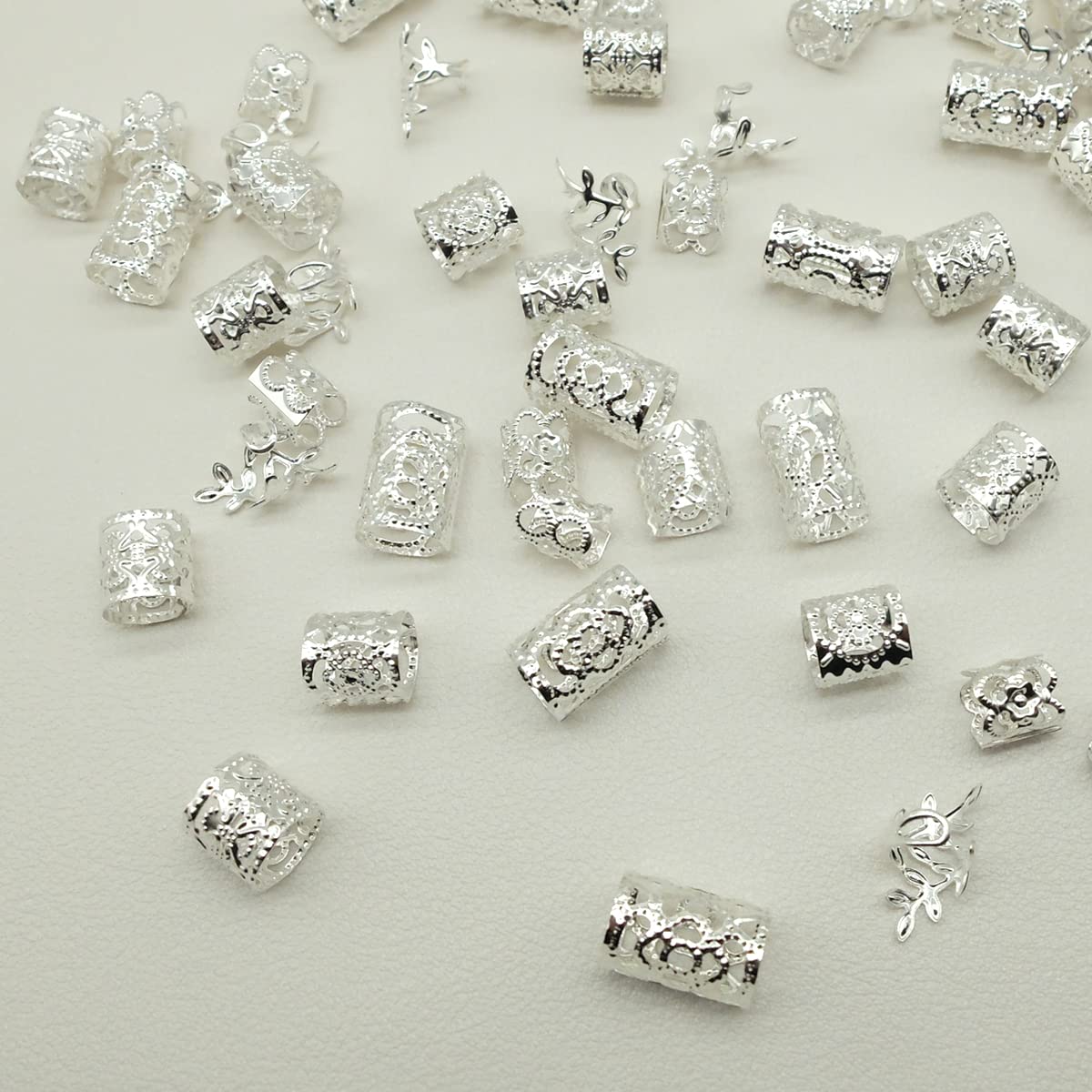 100Pcs Silver Hair Jewelry For Braids Loc Jewelry Rings For Hair Adjustable Cuffs Dreadlocks Hair Beads For Women Braids Accesso