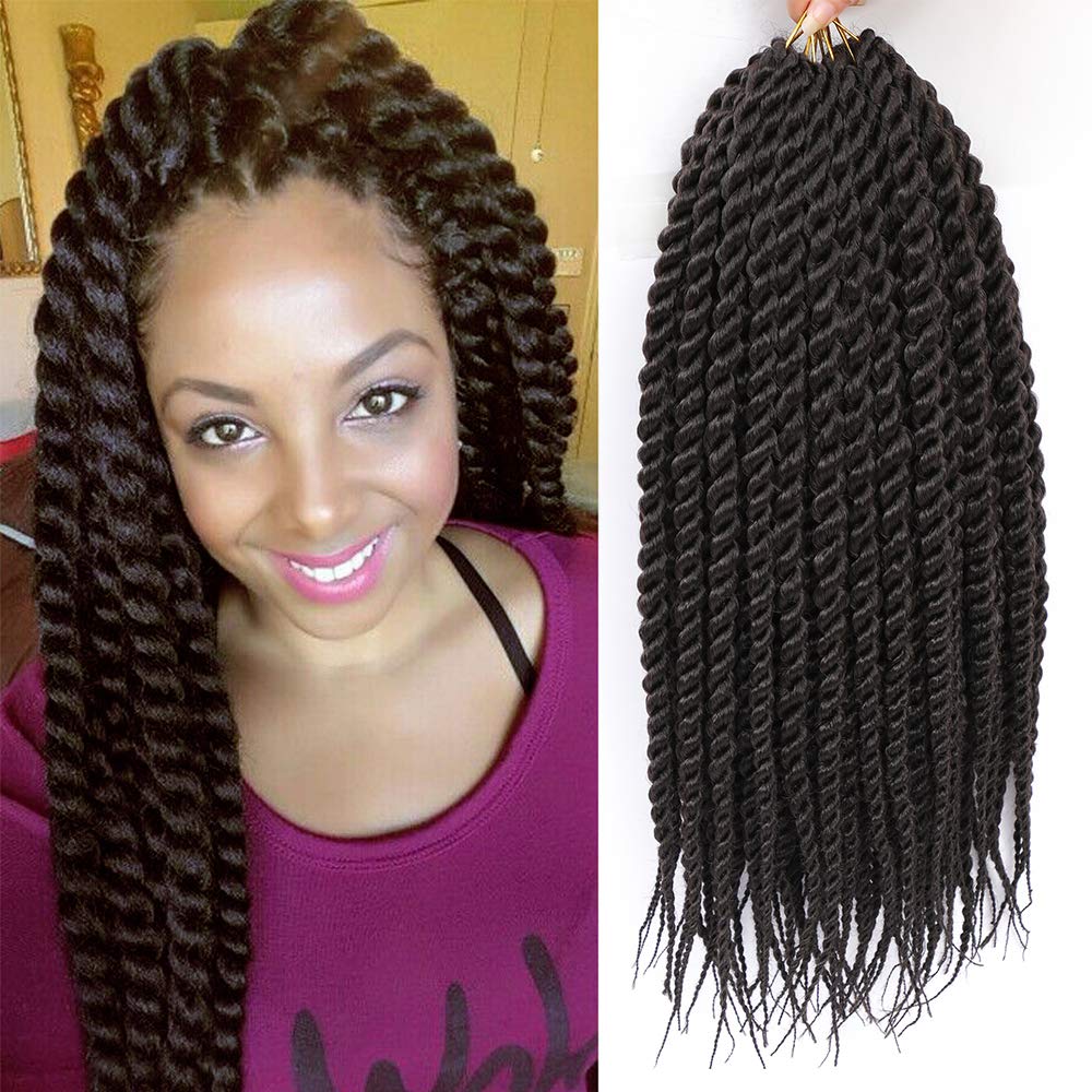 Havana Twist Crochet Hair 6 Packs 18 inch Crochet Braids Senegalese Twist crochet Hair Jumbo Havana Twist Crochet Braids(4#)
