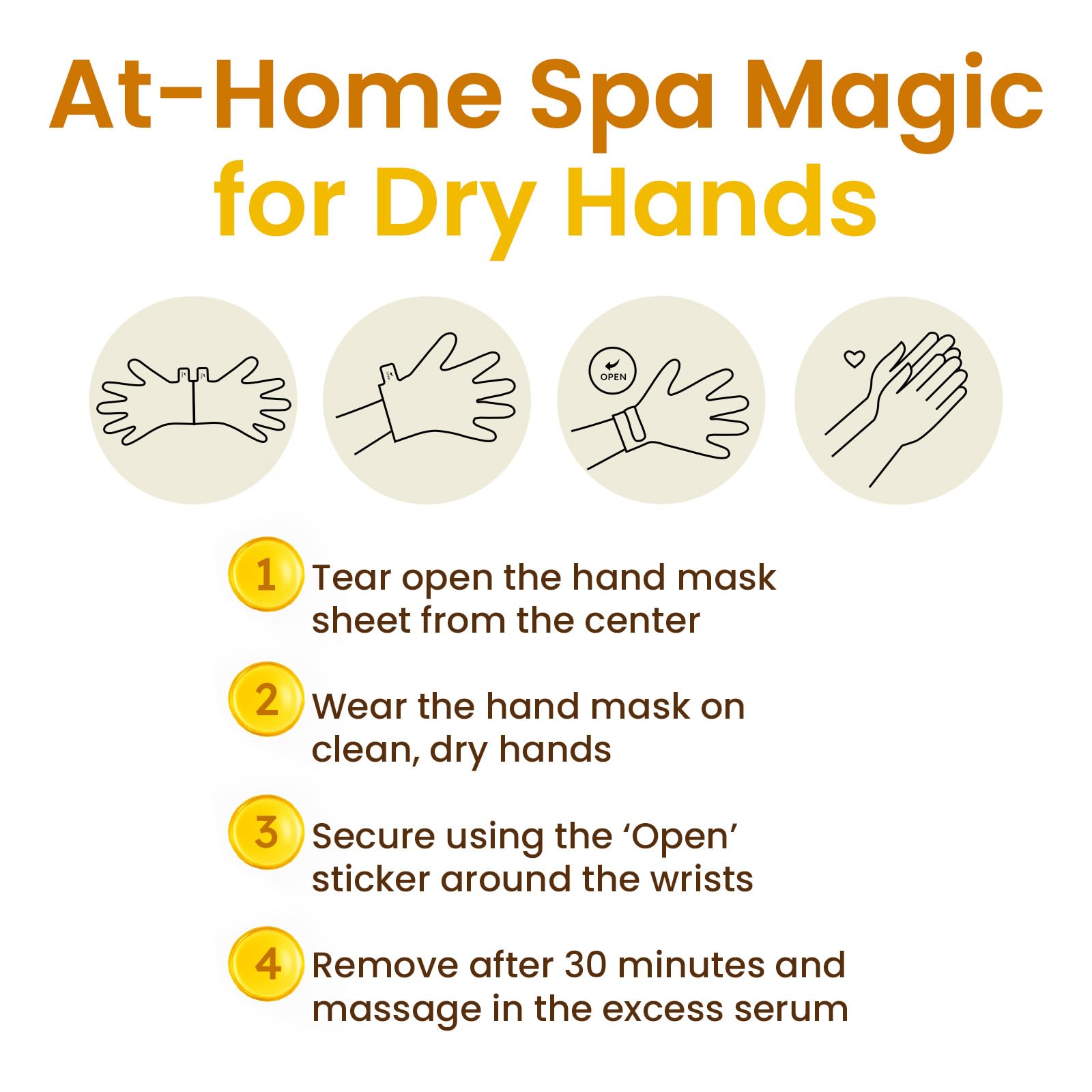 BLOOMORA Repairing Hand Mask for Dry Cracked Hands, Hand Masks with Shea Butter, Jojoba Oil & Vitamin E, Moisturizing Gloves, Sk