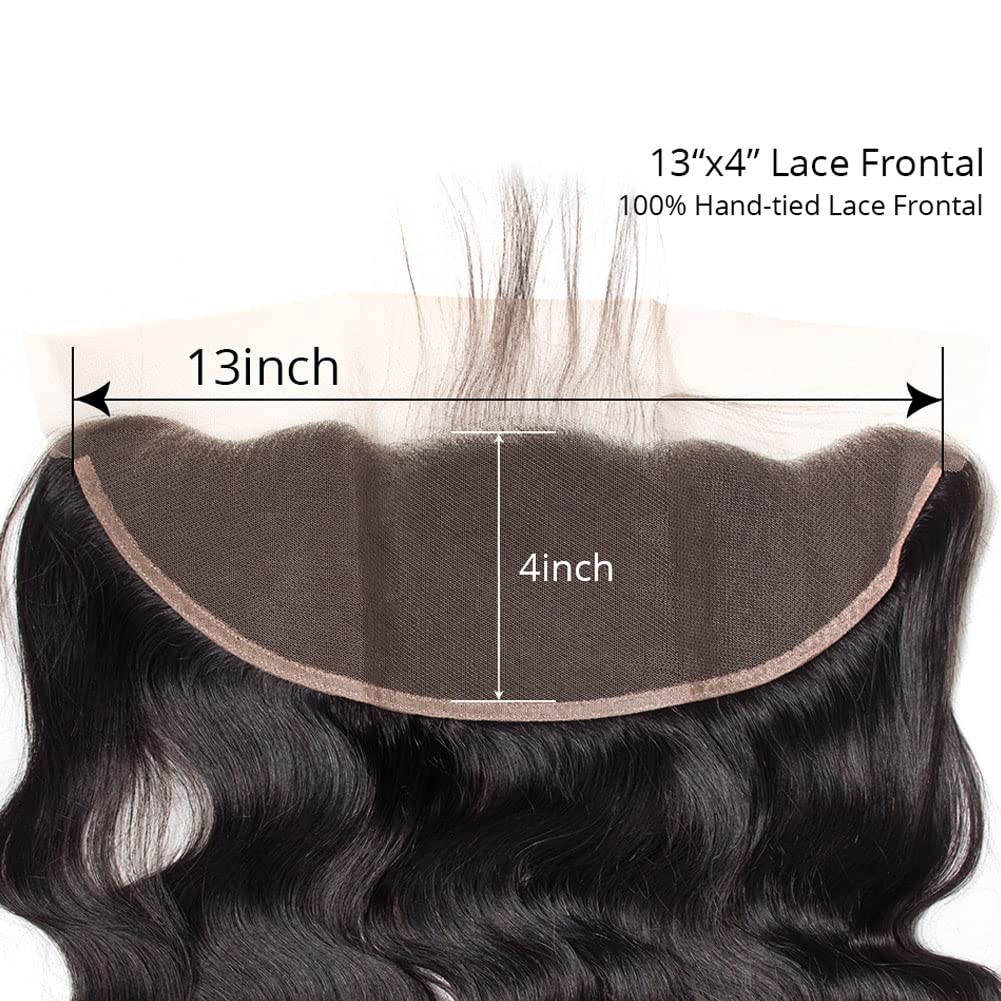 20 Inch 13x4 HD Lace Frontal Closure 100% Brazilian Virgin Human Hair Body Wave Ear to Ear Transparent Lace Frontal Pre Plucked
