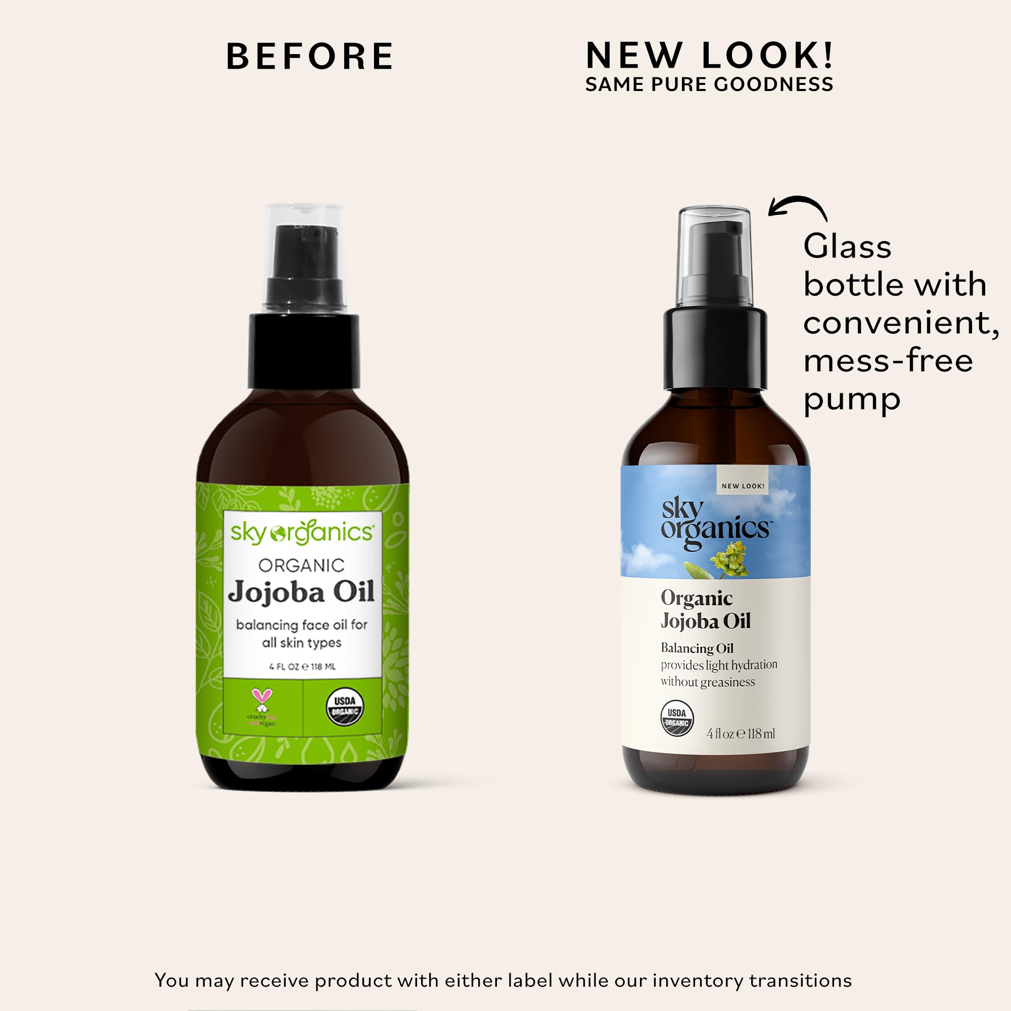 Sky Organics Organic Jojoba Oil (4 fl oz) USDA Organic 100% Pure and Cold-pressed Unrefined Jojoba Oil for Oily and Dry Skin Hai