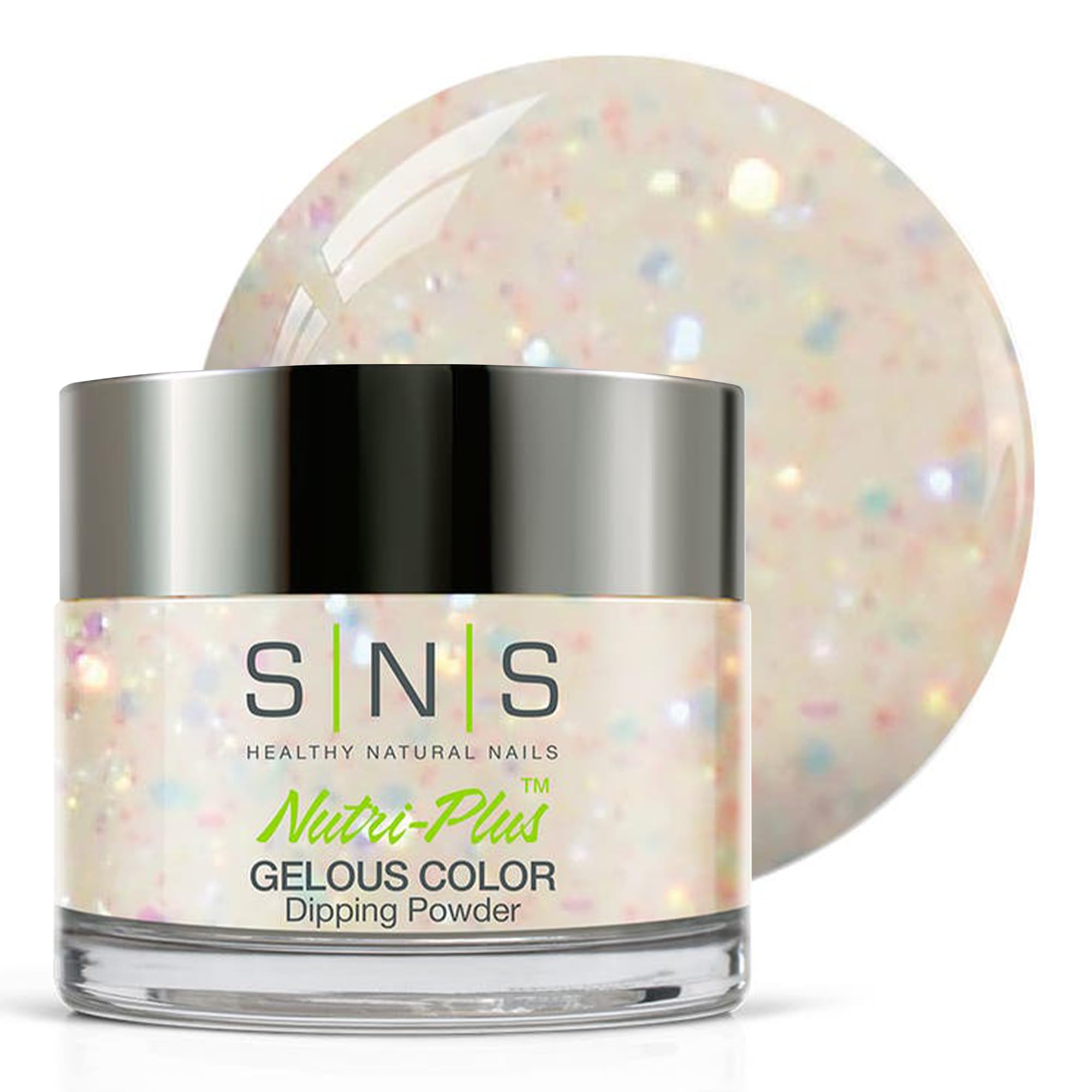 SNS Nail Dip Powder, Gelous Color Dipping Powder  Angel Dust (White/Cream, Glitter)  LongLasting Dip Nail Color Lasts 14 Days