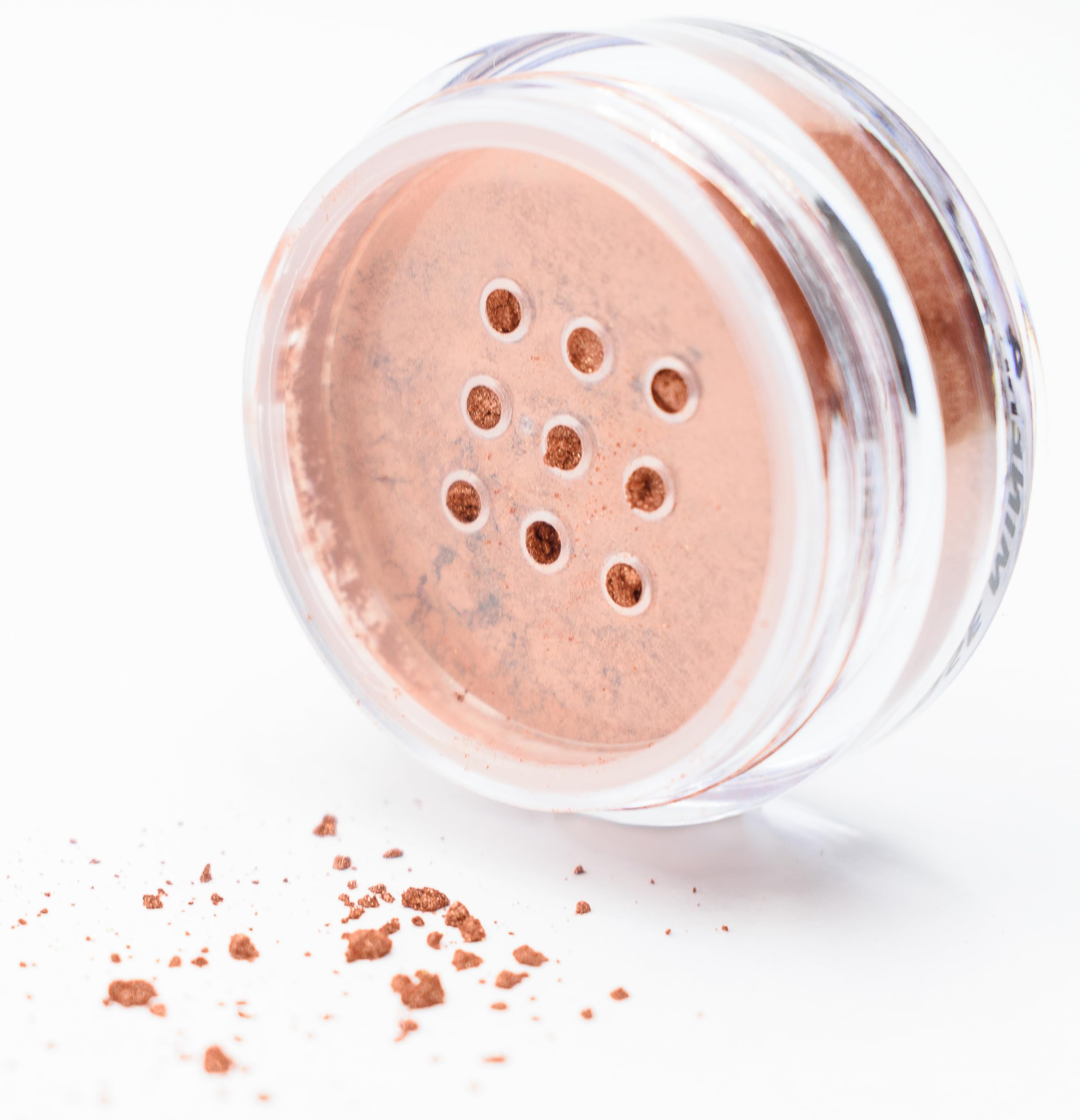 Pure Ziva Copper Light Bronze Pink Mocha Brown Vegan Loose Eyeshadow Powder Pigment, Single Glitter Mineral Dust Jar Pot, Talc &