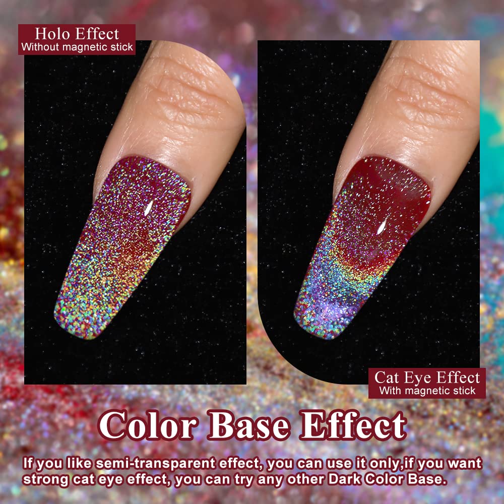 Mizhse Universal Reflective Rainbow Cat Eye Gel 10Ml Reflective Gel Nail Polish Holographic Laser 9D Cat Eye Gel Nail Polish Wit