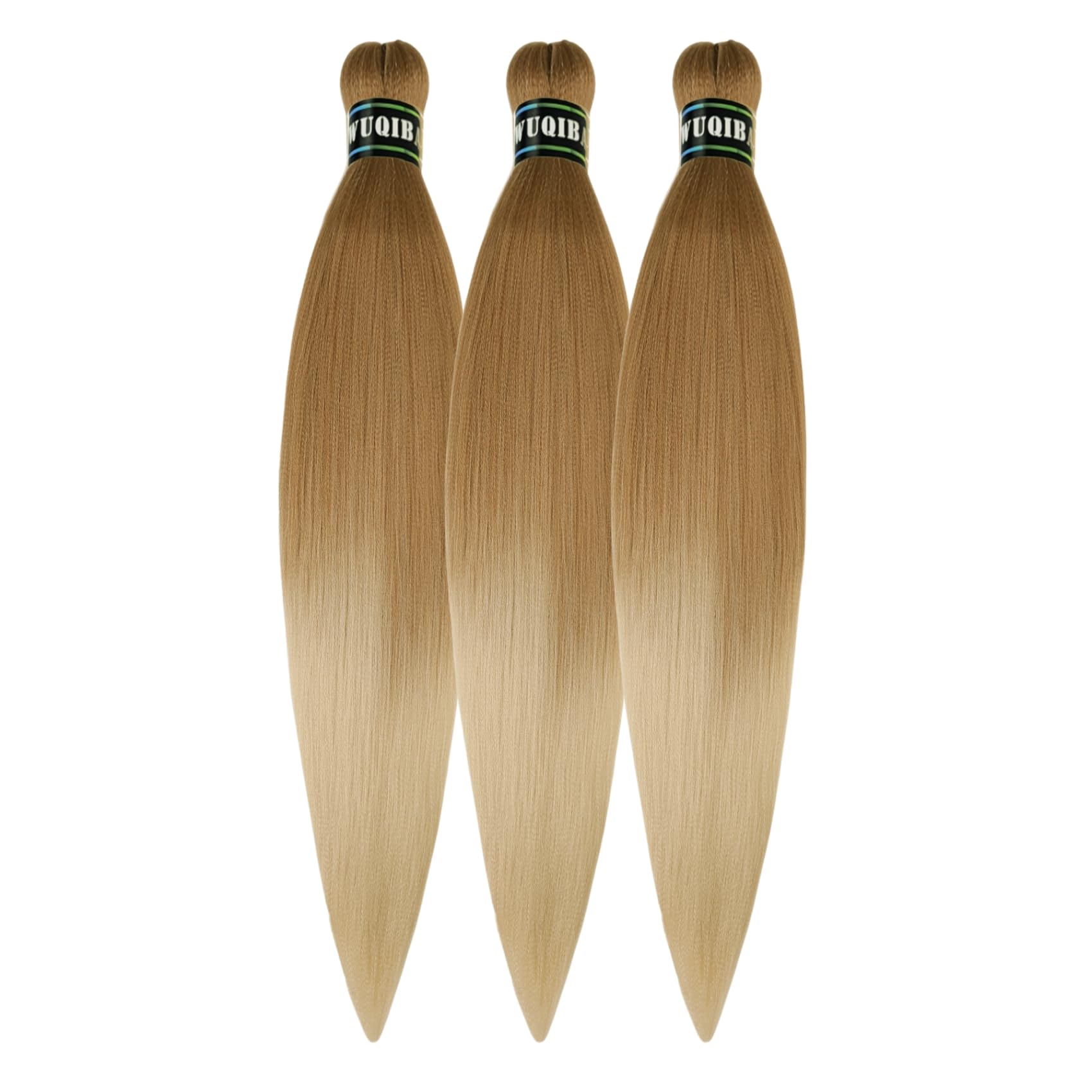 Ginger Blonde Braiding Hair Pre stretched Box Braiding Hair Extensions for Knotless Braids Mixed Feed in Braids Hair for Braidin