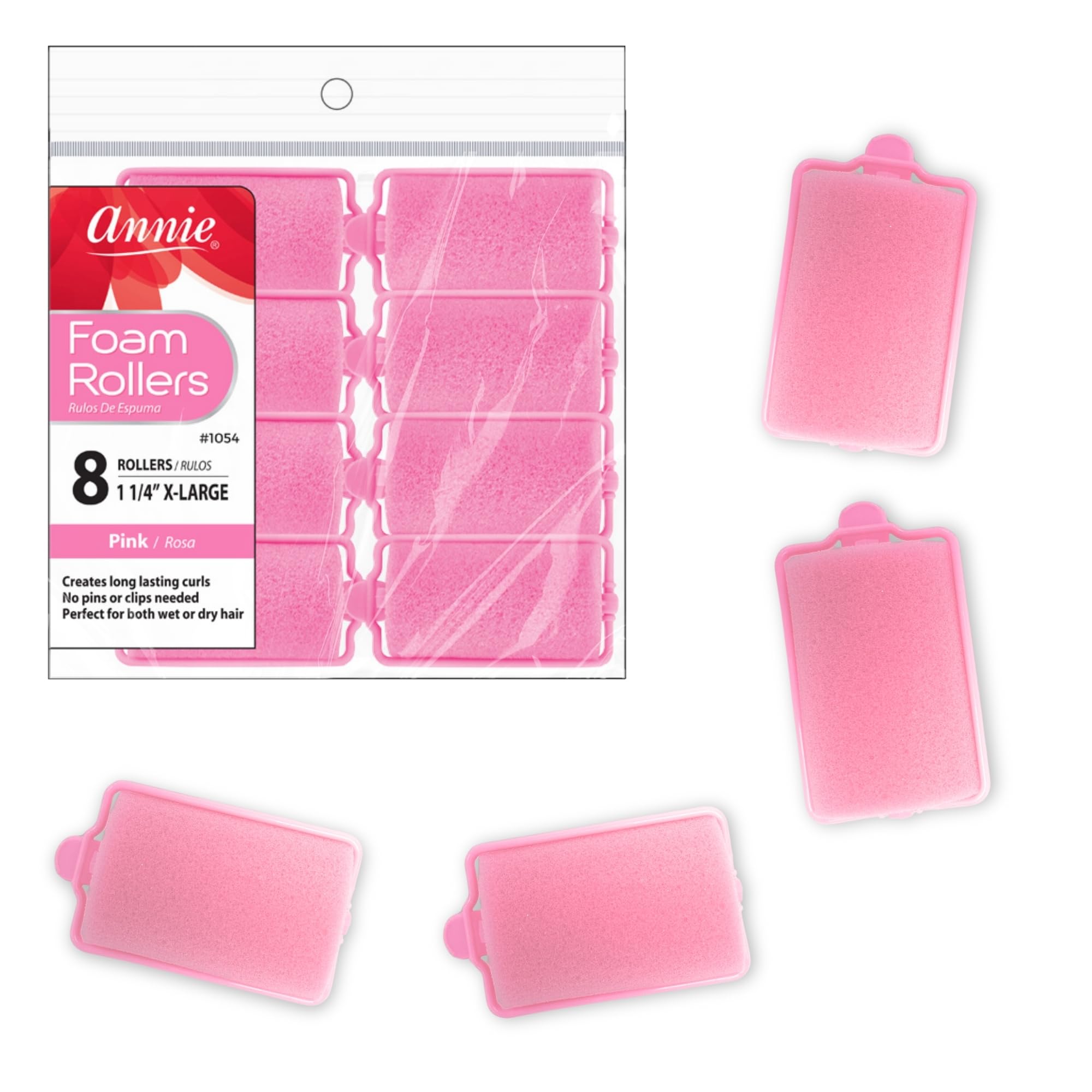 Annie Foam Roller Size1 1/4 x 2 1/4 8ct -1054