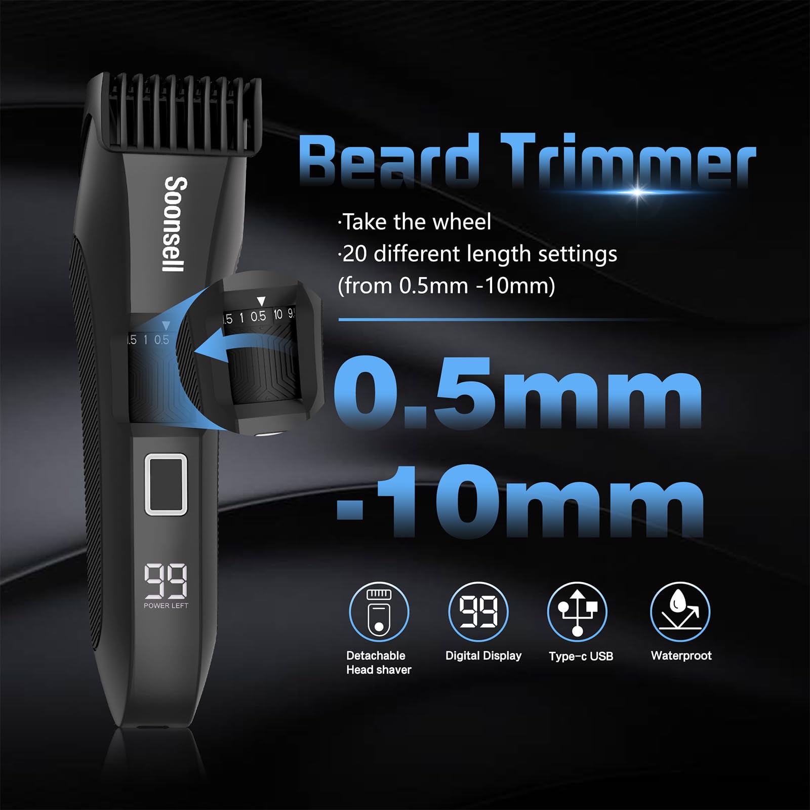Soonsell 4 In1 Men'S Grooming Kit,Beard Trimmer For Men,Manscape Groin & Body Hair Trimmer,Nose Hair Trimmer For Men,Electric Ra