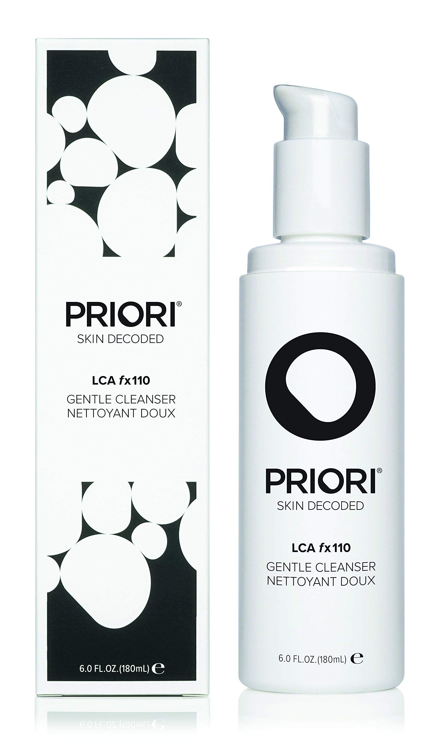 PRIORI Skincare Gentle Face Cleanser with Lactic Acid, Vitamins A, C, E Intense Hydration Light Exfoliation Women and Men All Sk