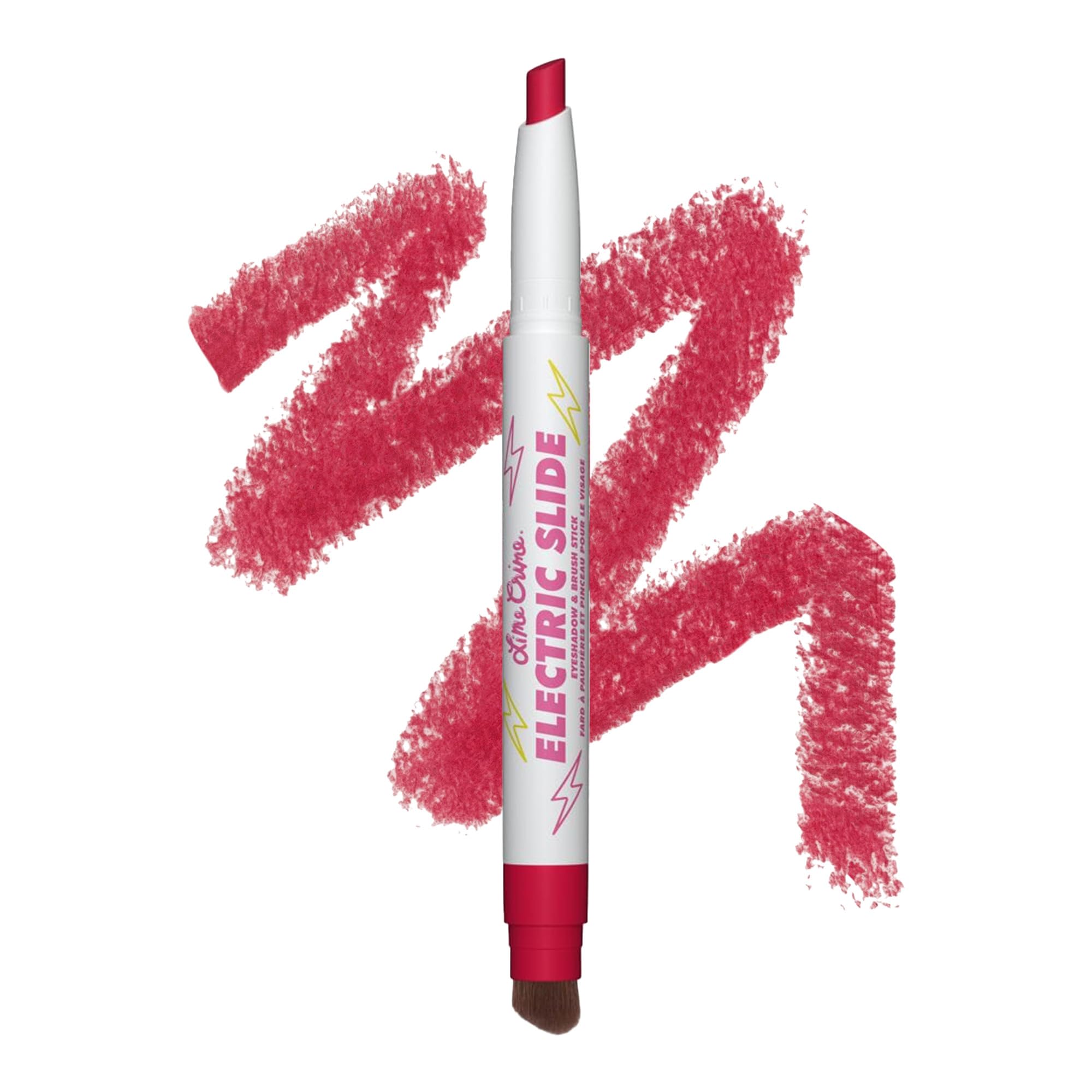 Lime Crime Electric Slide Eyeshadow & Brush Stick, RAD (Matte Red) - Lightweight 2-in-1 Eyeshadow Smudge Stick with Angled Brush