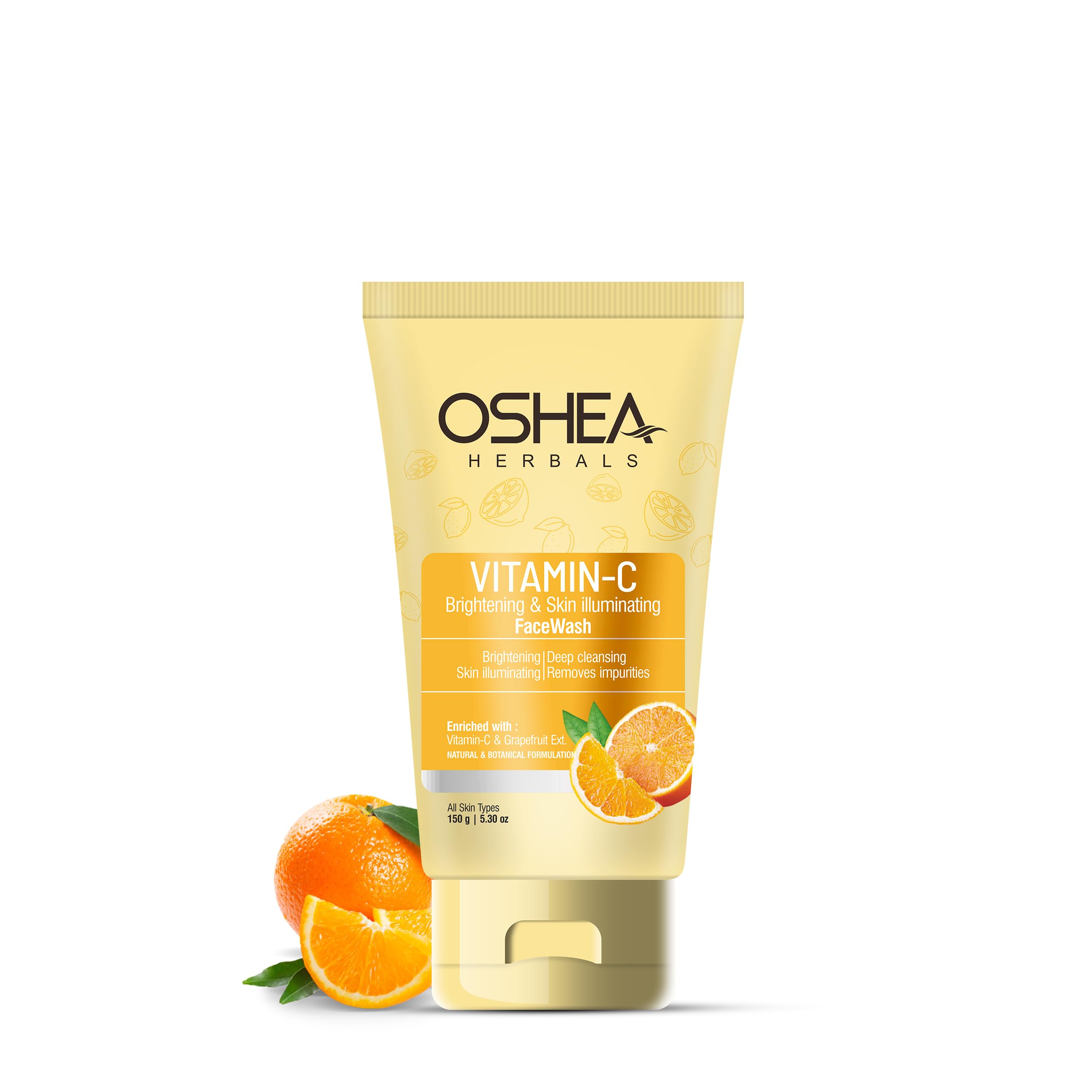 Oshea Herbals Vitamin C Brightening Facewash For Women & Men | Deep Cleansing With Radiant Glow | Reduces Dark Spots & Blemishes