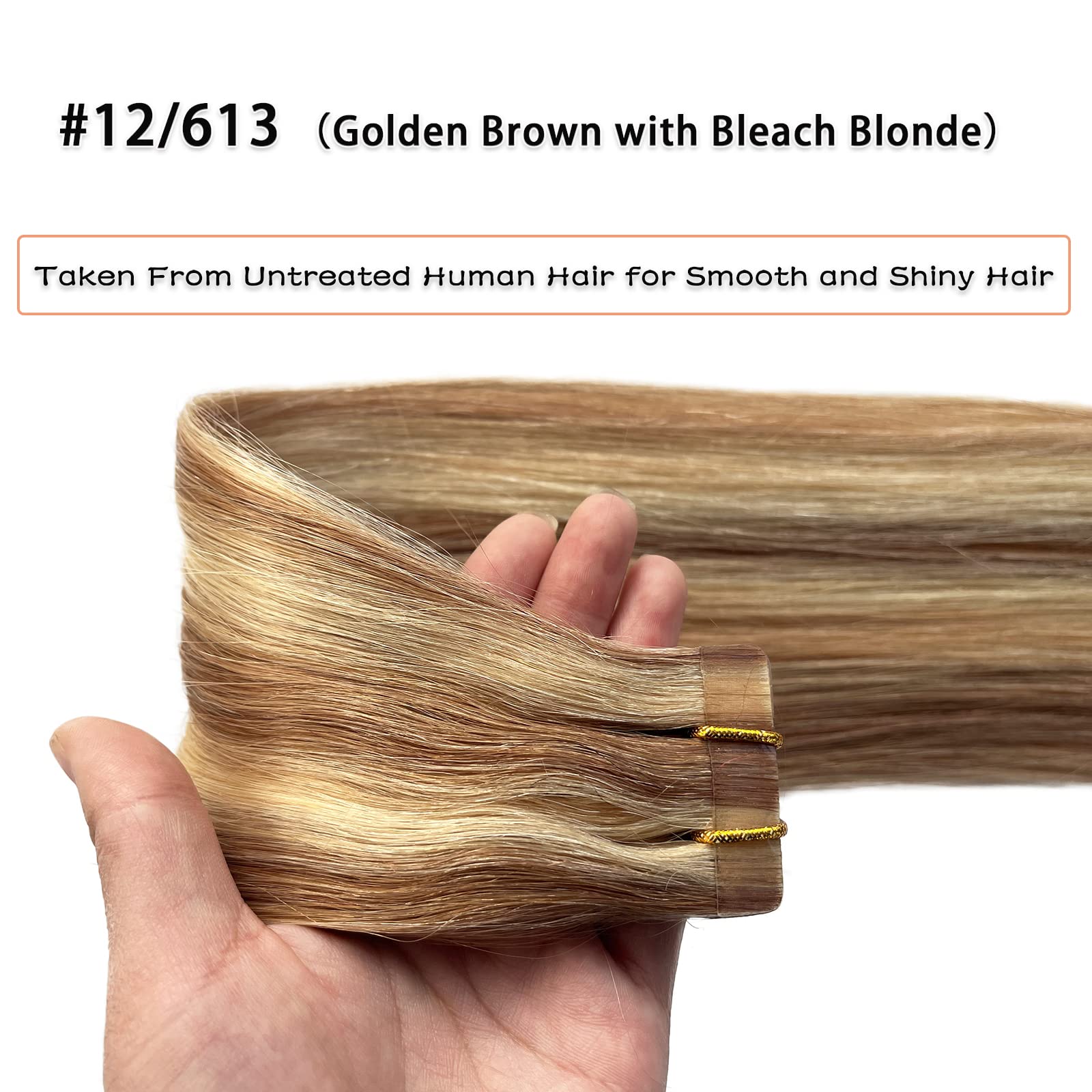 Invisible Seamless Tape In Hair Extensions Human Hair Ice White Double Sided Pu Tape In Extensions 50G/20Pcs Soft Straight Human