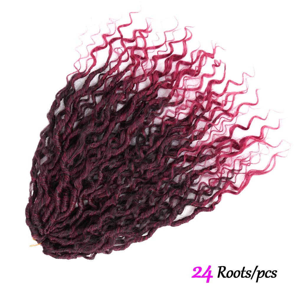 6 Packs Curly Faux Locs Crochet Hair Bohemian Locs Crochet Hair 14 Inch New Goddess Locs Crochet Hair Boho Hippie Locs Synthetic