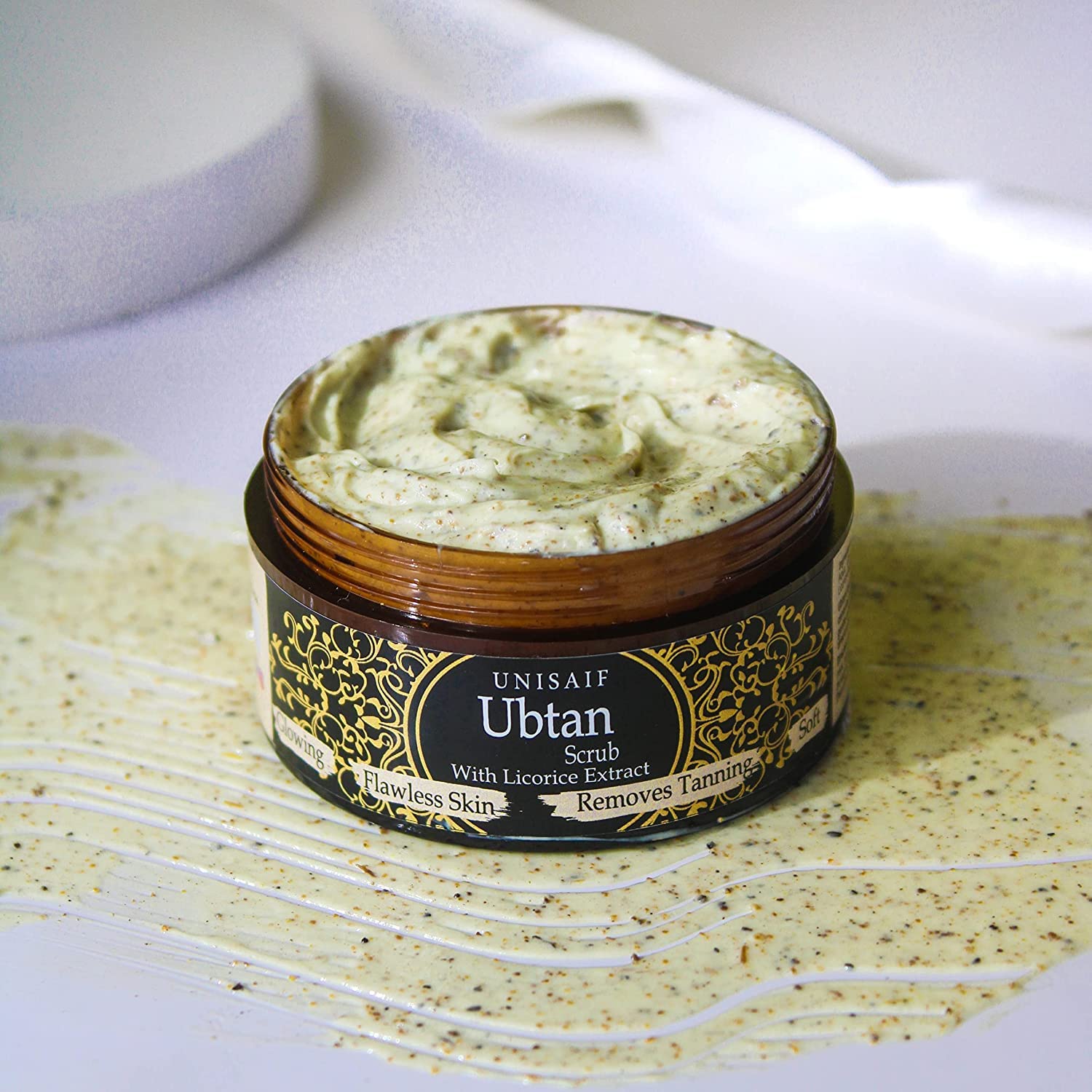 Unisaif Ubtan Organic Face Scrub - Exfoliating Body Scrub with Licorice Extract | Facial Scrub | Turmeric Scrub Promotes Vibrant