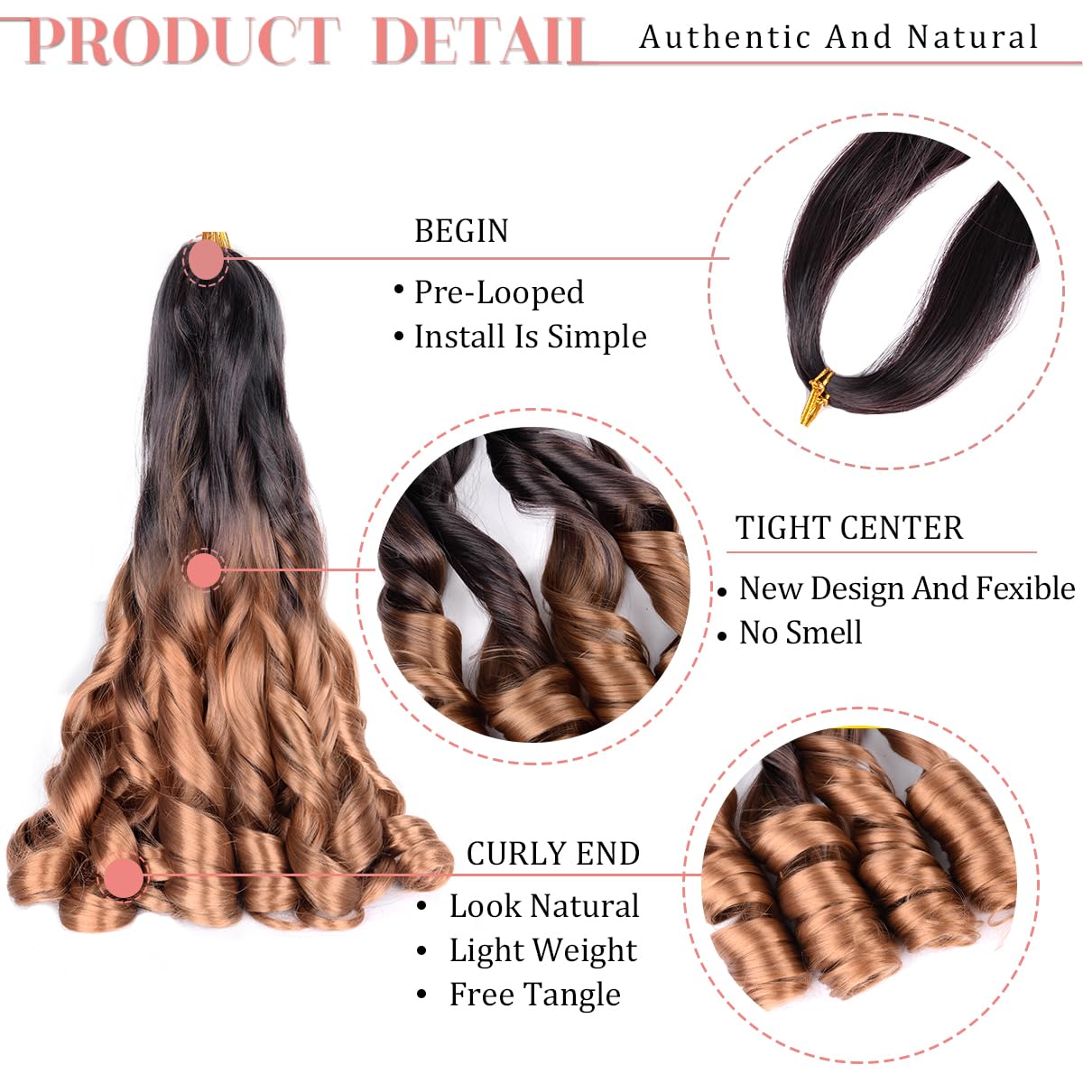 Luoyudu Ombre Braiding Hair Pre Stretched 24 Inch 2 Packs #4/30 French Curl Braiding Hair 75G/Pack Curly Braiding Hair For Black