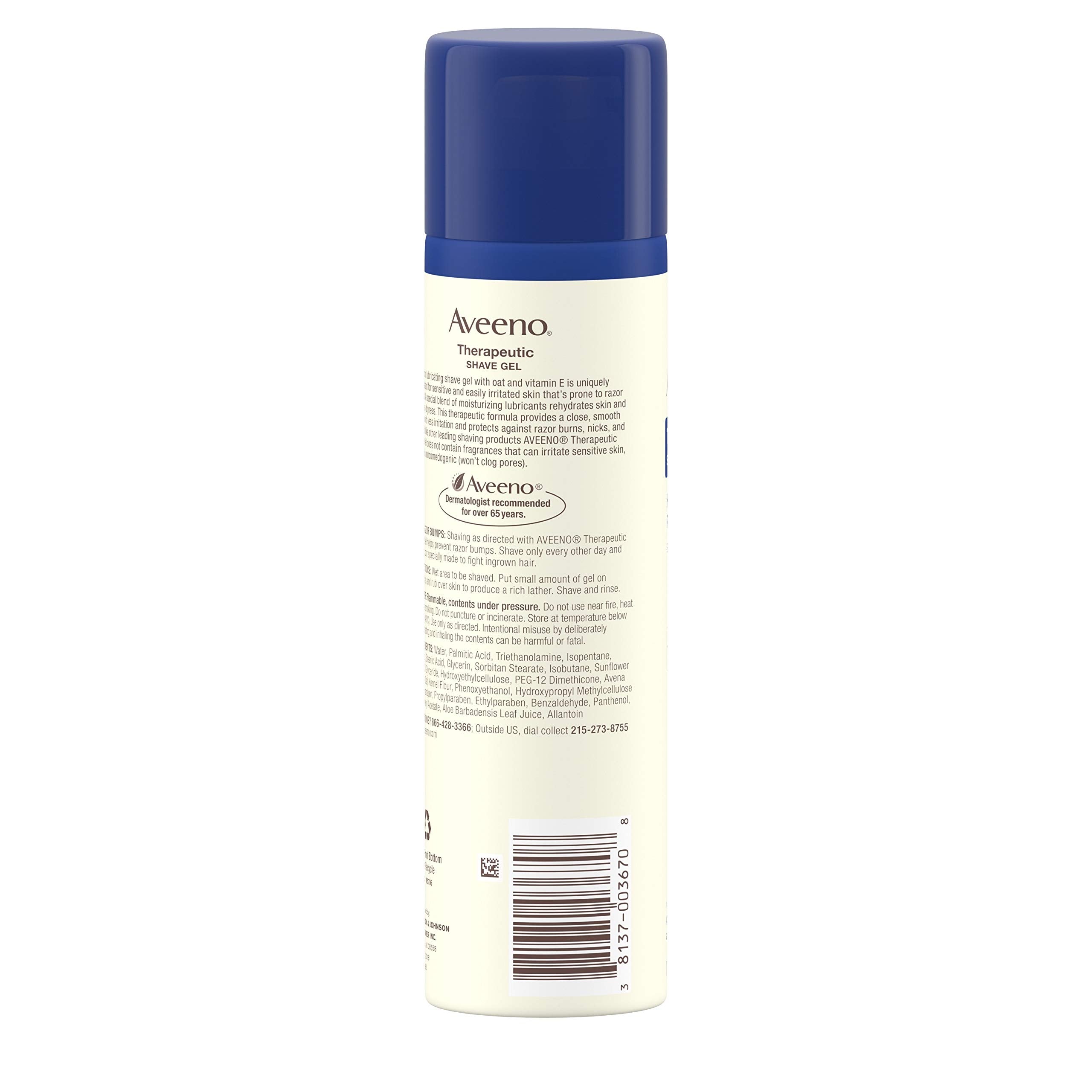 Aveeno Therapeutic Shave Gel With Oat And Vitamin E To Help Prevent Razor Bumps And Soothe Dry And Sensitive Skin, No Added Frag