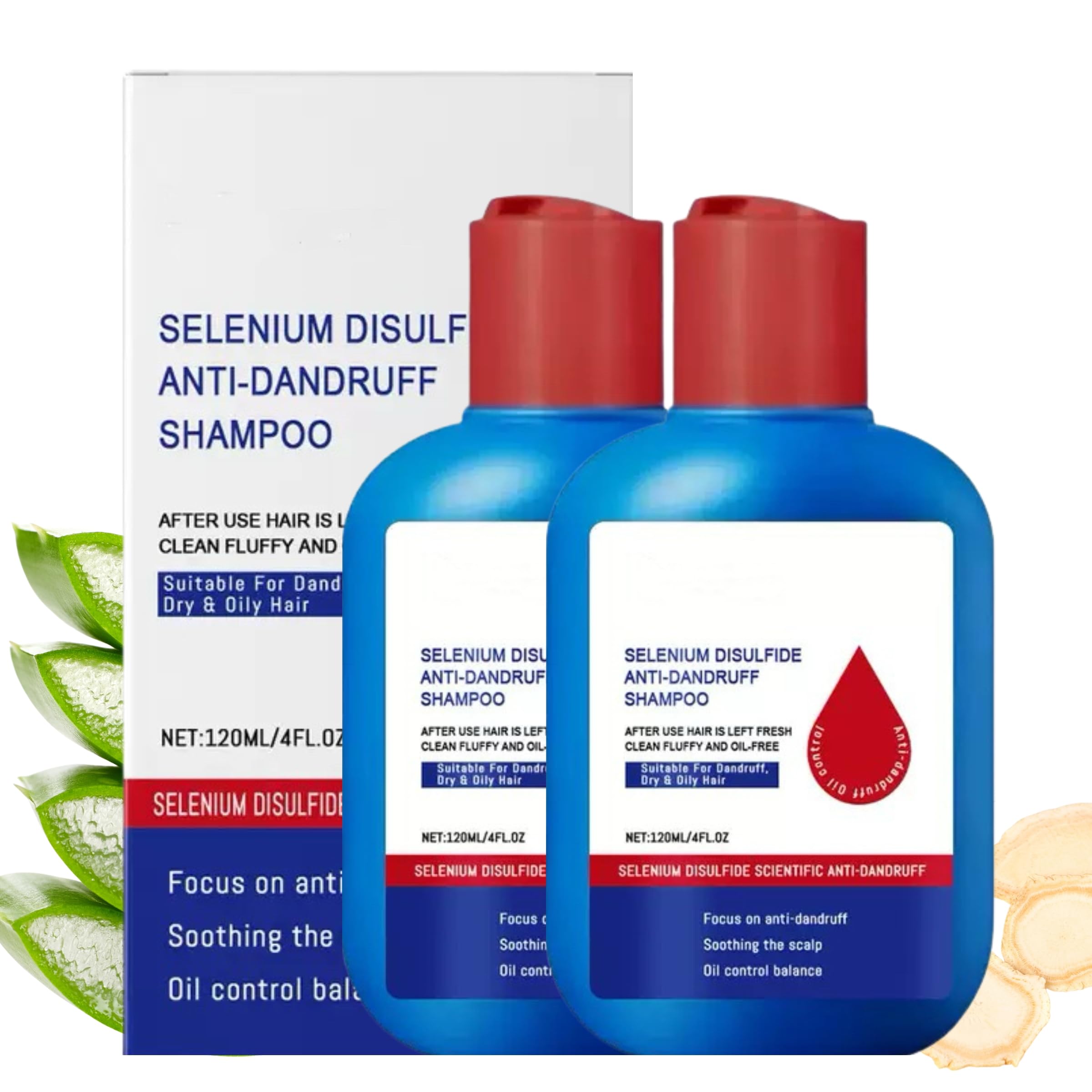 Repqoauv 2 Pcs AntiDandruff Shampoo, Oil Control and Refreshing Formula, Hair Care Cleansing Shampoo, Nourishment for Men and W