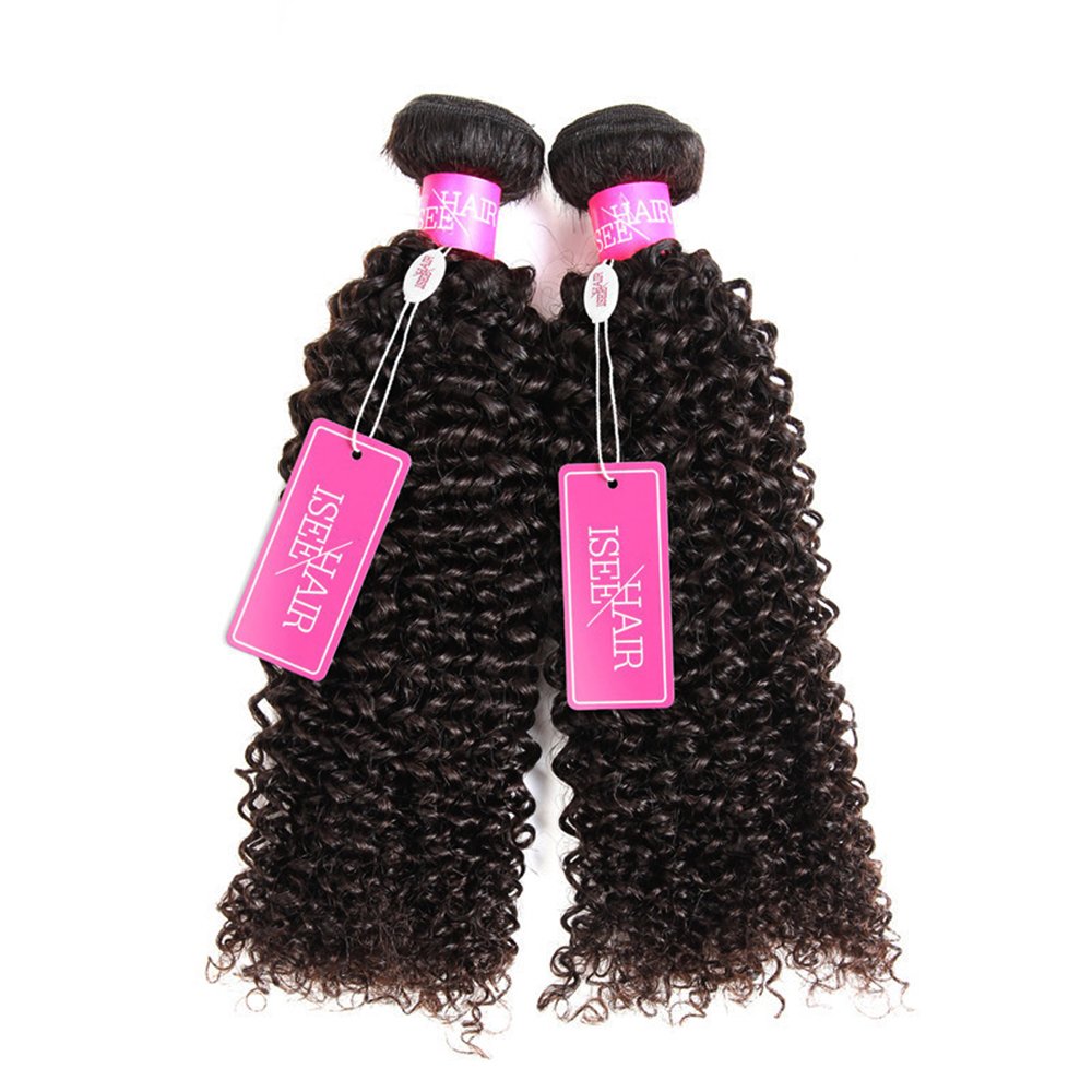 Isee Hair 9A Grade Mongolian Kinky Curly Hair Extension Virgin Human Hair Weaving 3 Bundles Kinky Curly Virgin Hair 100% Human H