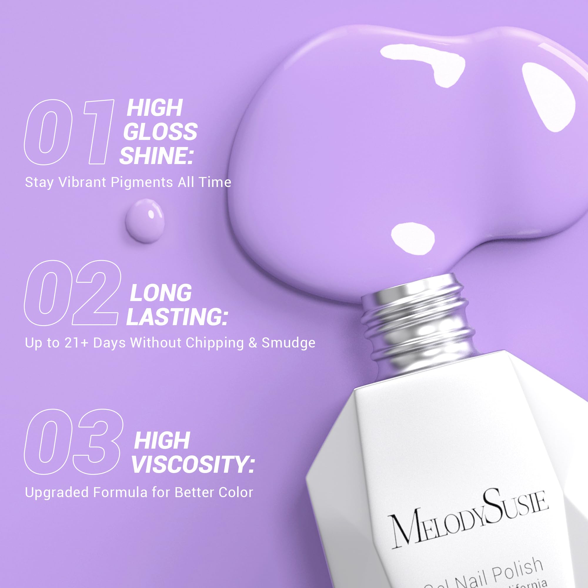 Melodysusie Thick Gel Nail Polish,15Ml Lavender Purple Color Soak Off Uv Led Gel Polish Valentine'S Day Gift For Women Nail Art