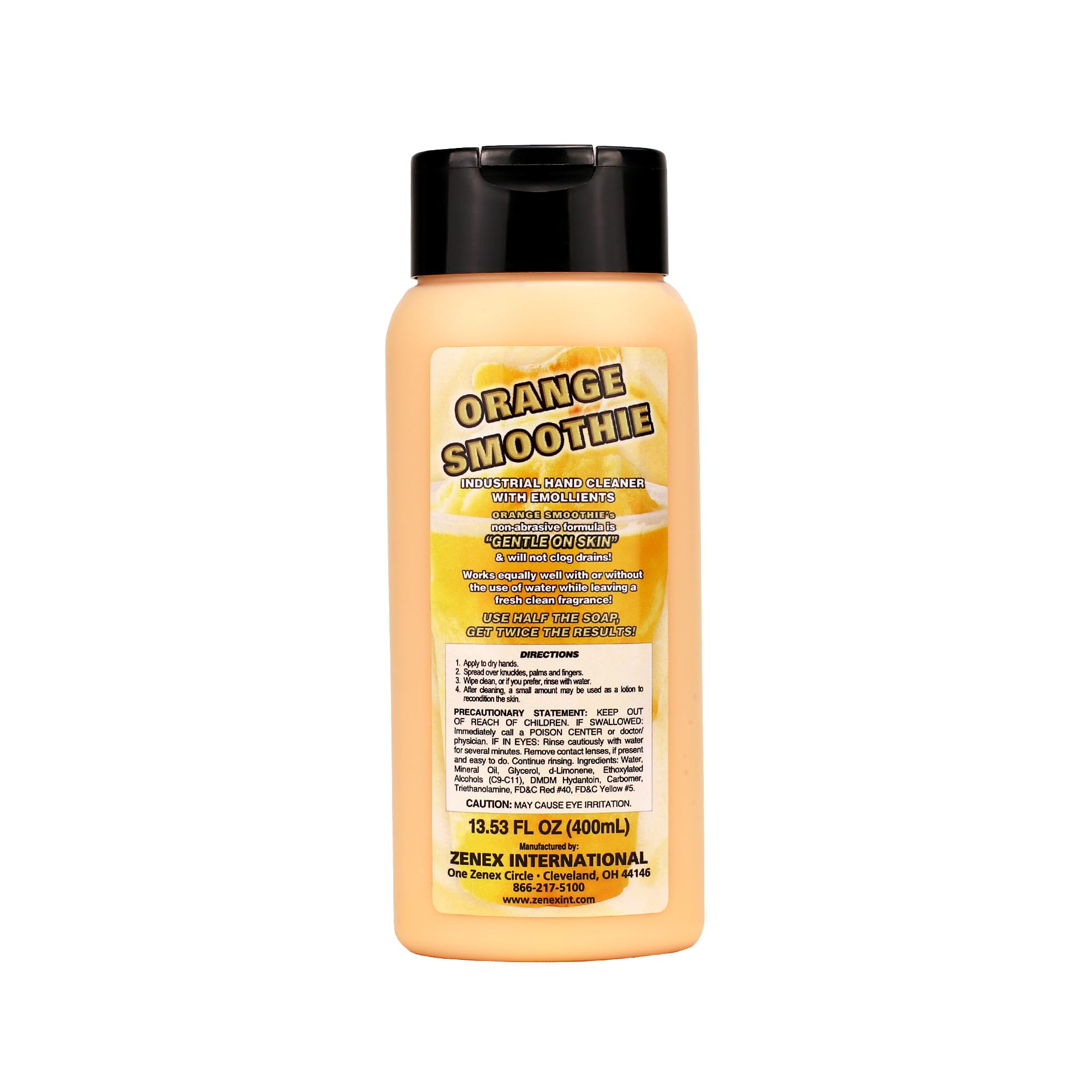 Zenex Orange Smoothie Hand Soap with Emollients - Industrial Hand Cleaner | Citrus Scent | Remove Stubborn Grease& Grime | Moist
