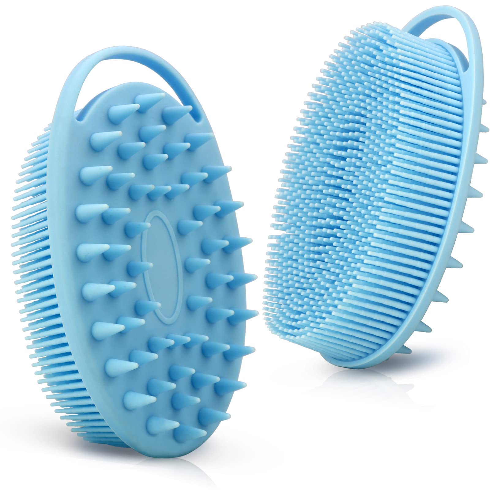 Upgrade 2 In 1 Bath And Shampoo Brush, Silicone Body Scrubber For Use In Shower, Exfoliating Body Brush, Premium Silicone Loofah