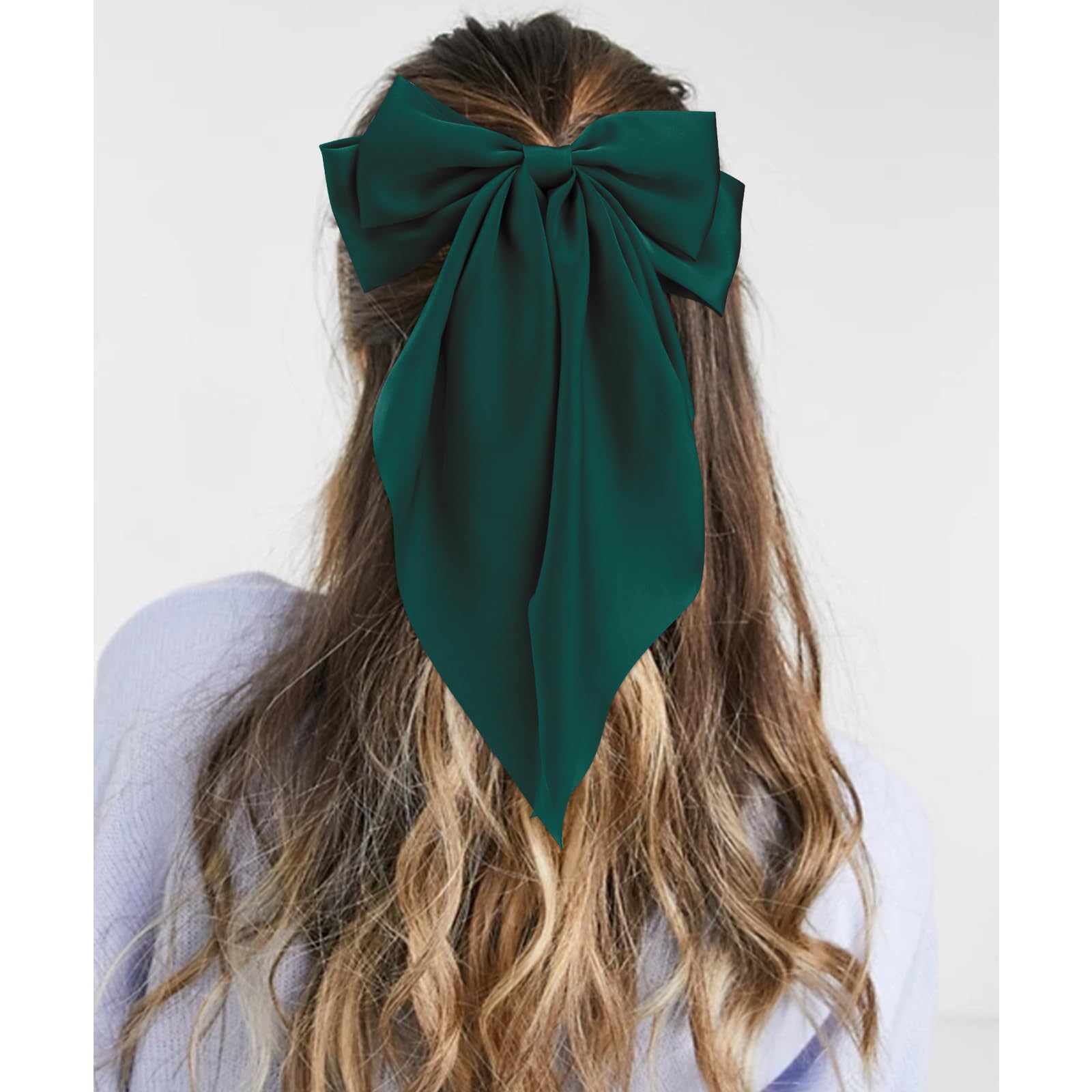 Canitor Dark Green Hair Bows for Women Hair Accessories for Christmas Halloween St. Patrick 's Outfit Dress Shirts Barrettes Cli