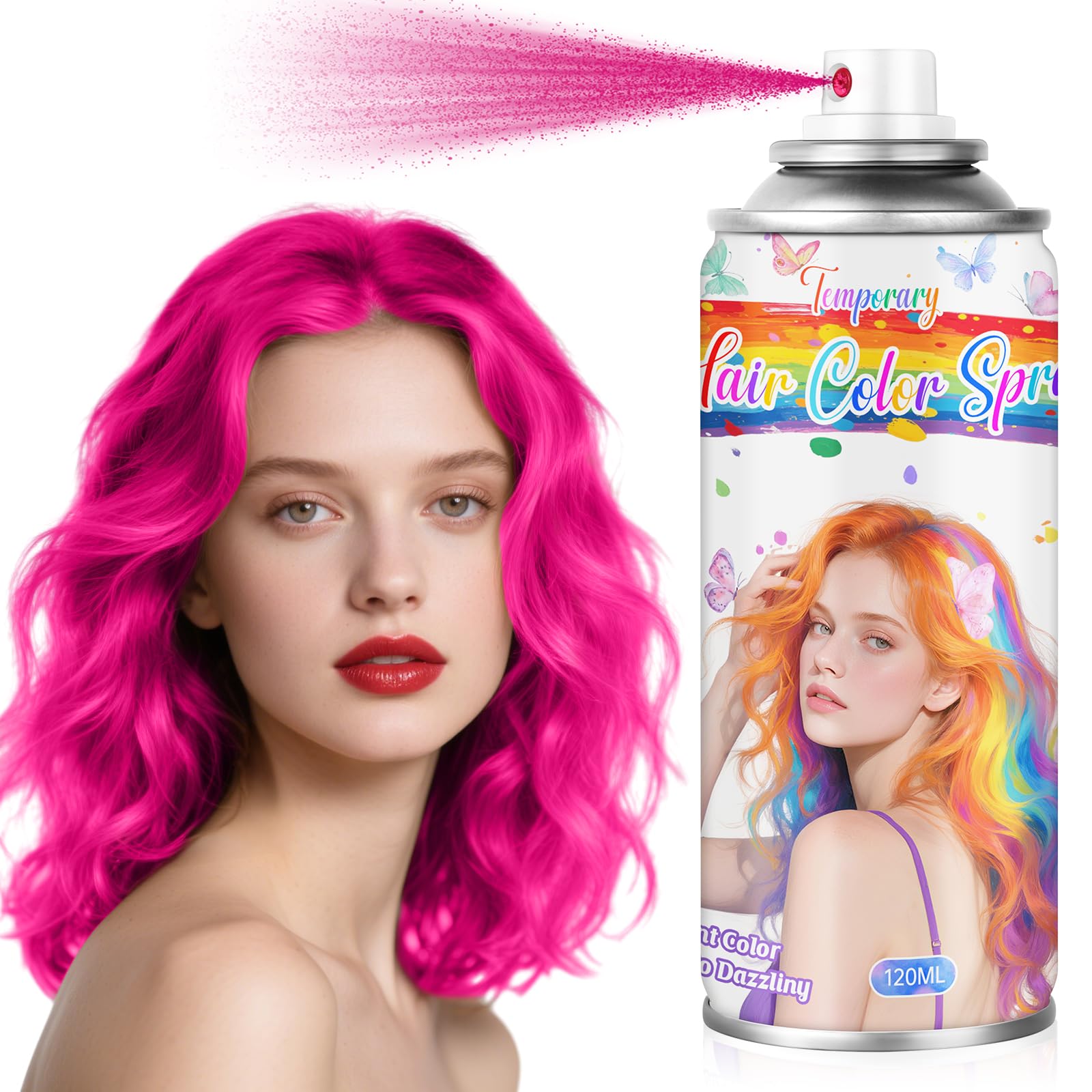 Pink Hair Color Spray  Temporary Dye for Women, Kids & Teens (4.06oz)