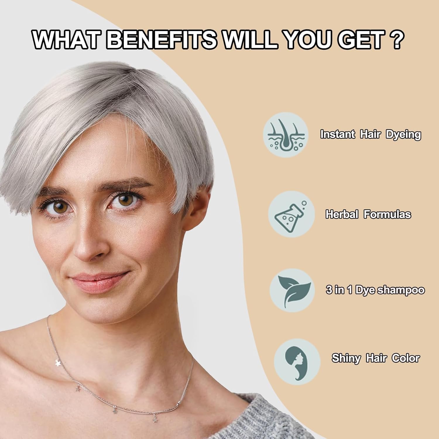 Silver Gray Hair Dye, Hair Dye Shampoo 3 In 1, Silver Hair Shampoo, Hair Color Shampoo For Gray Hair, Champu Para Canas & Shampo