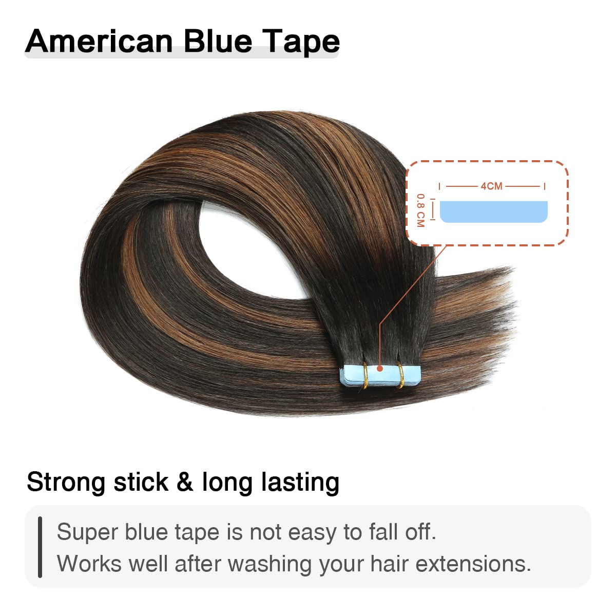 Suyya Tape In Hair Extensions Human Hair Balayage Natural Black To Chestnut Brown 14 Inch 40G/Pack 20Pcs Straight Seamless Skin