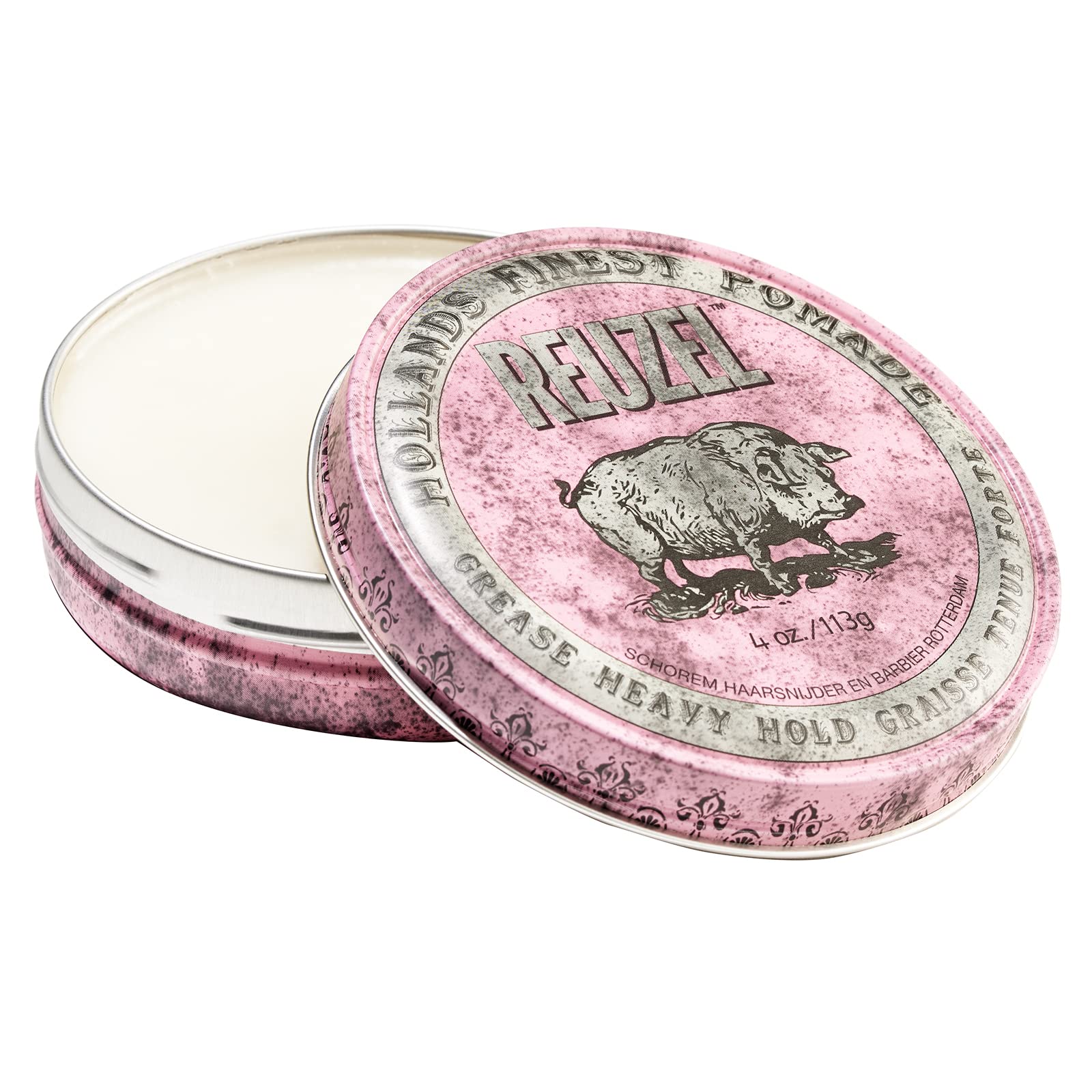 REUZEL Pink Pomade Grease, Heavy Hold, 4 oz.