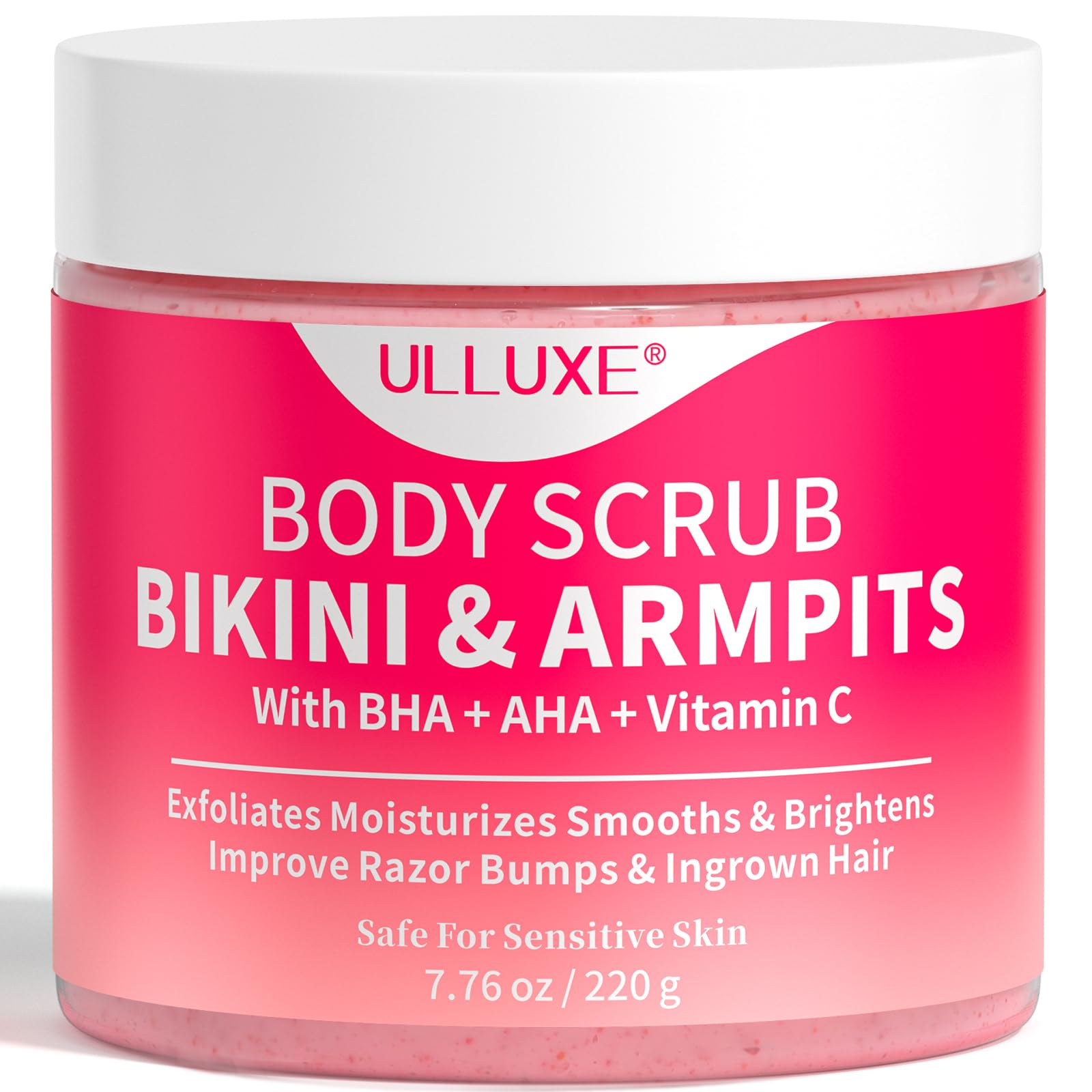 Bikini Area Exfoliator with 10% AHAs BHA & Vitamin C, Exfoliating Body Scrub for Ingrown Hair and Underarm Bumps, Dark Spots, Mo