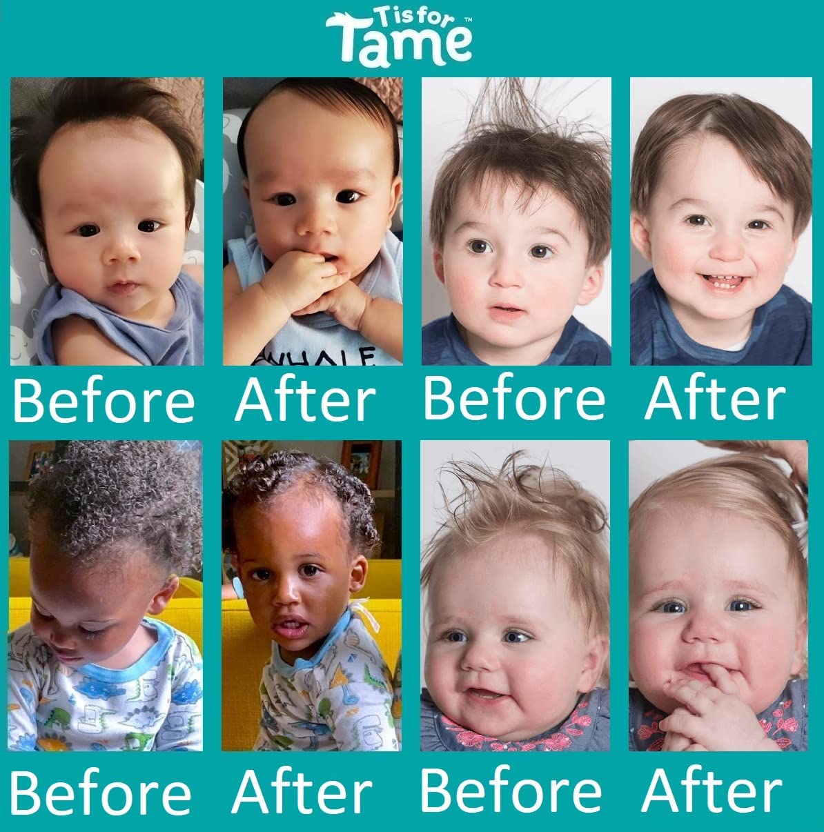 T is for Tame Hair Taming Cream for Kids, 3.38 Fl Oz, All-Natural Coconut & Jojoba, Frizz Control, Safe for Babies & Toddlers, Non