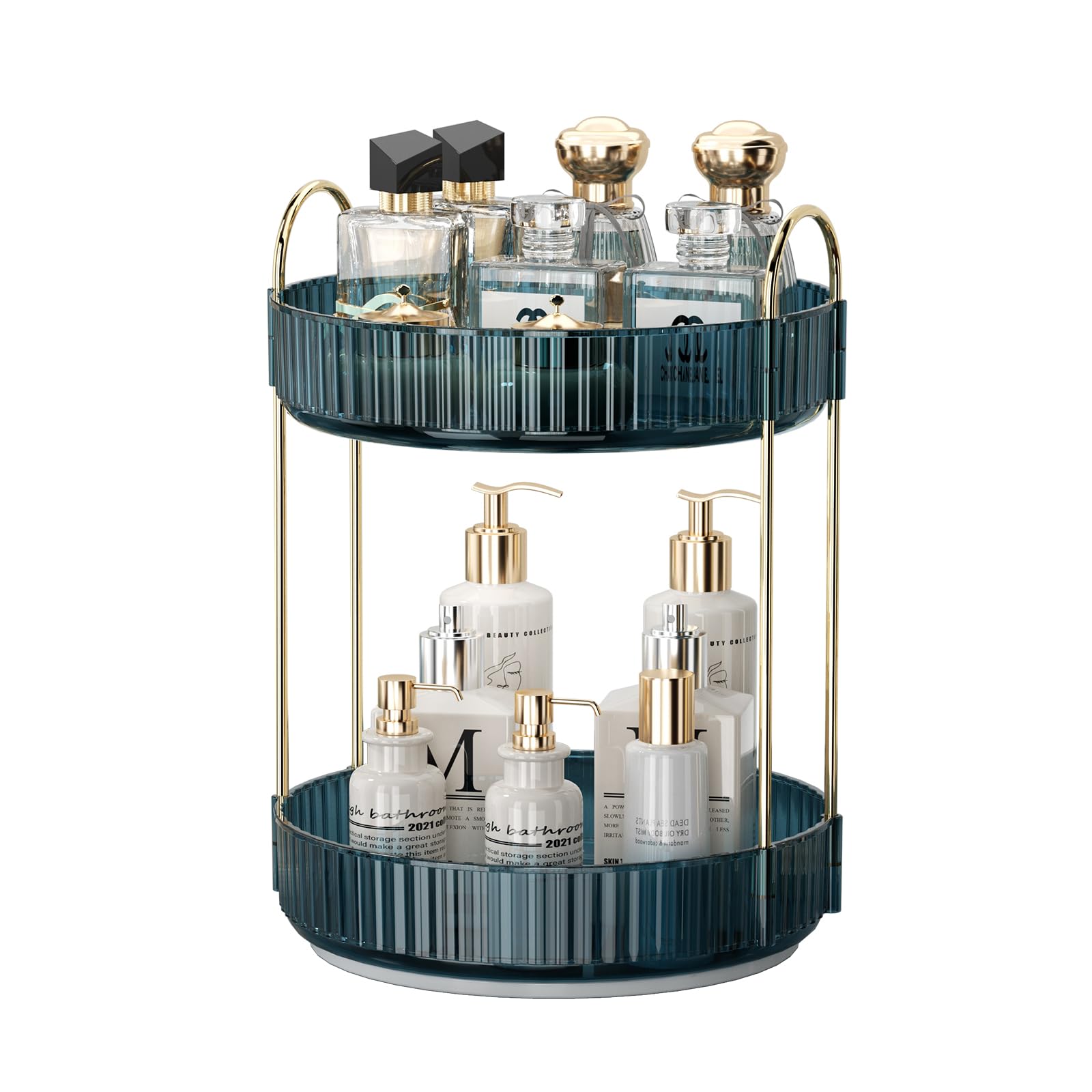 Weidace 360 Rotating Makeup Organizer For Vanity, Bathroom Countertop Organizer Spinning Perfume Organizer, High-Capacity Cosmet