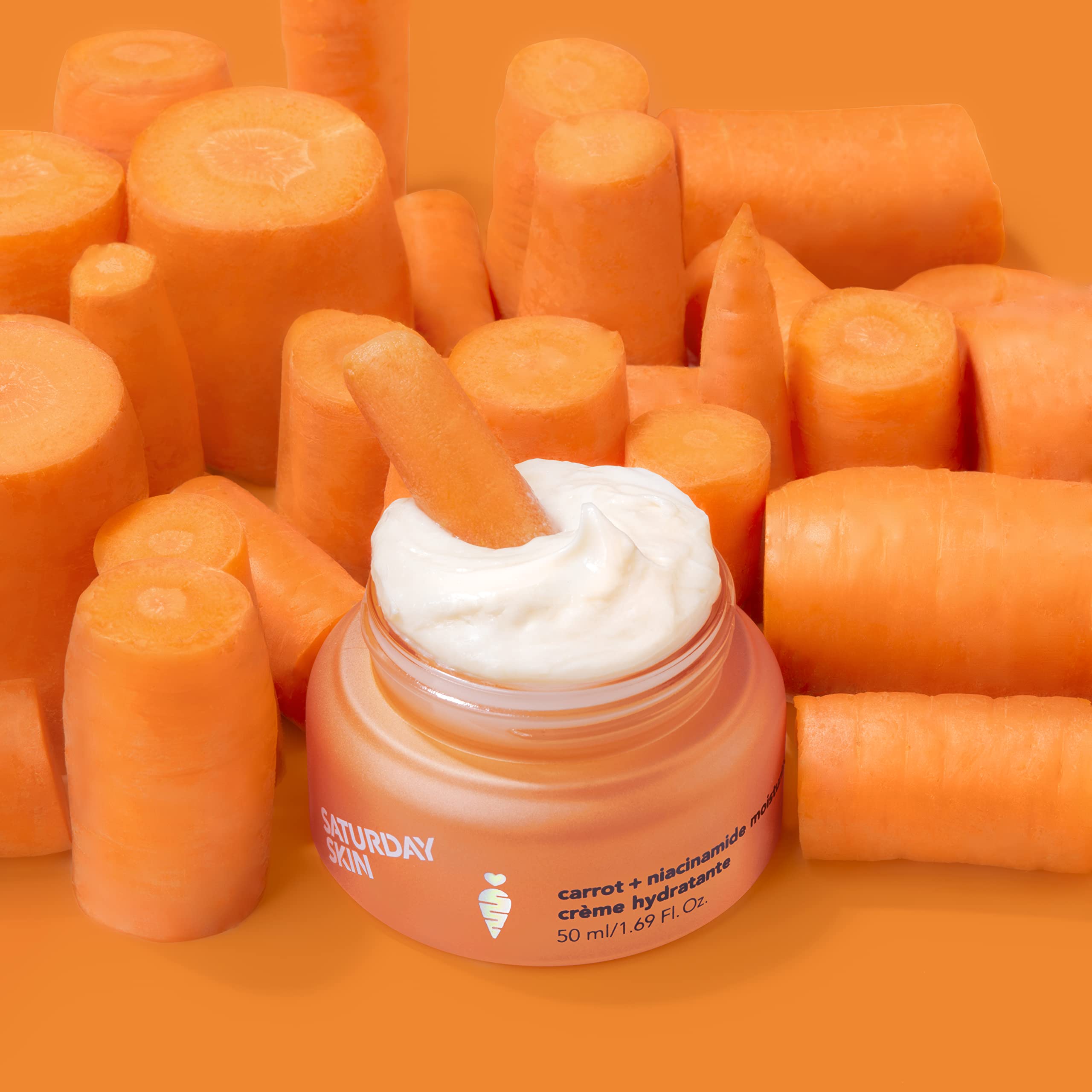 Saturday Skin Face Moisturizing Cream with Carrot, Niacinamide, Ceramides & Centella Asiatica, Peptide, Paraben-Free, Sulfates-F