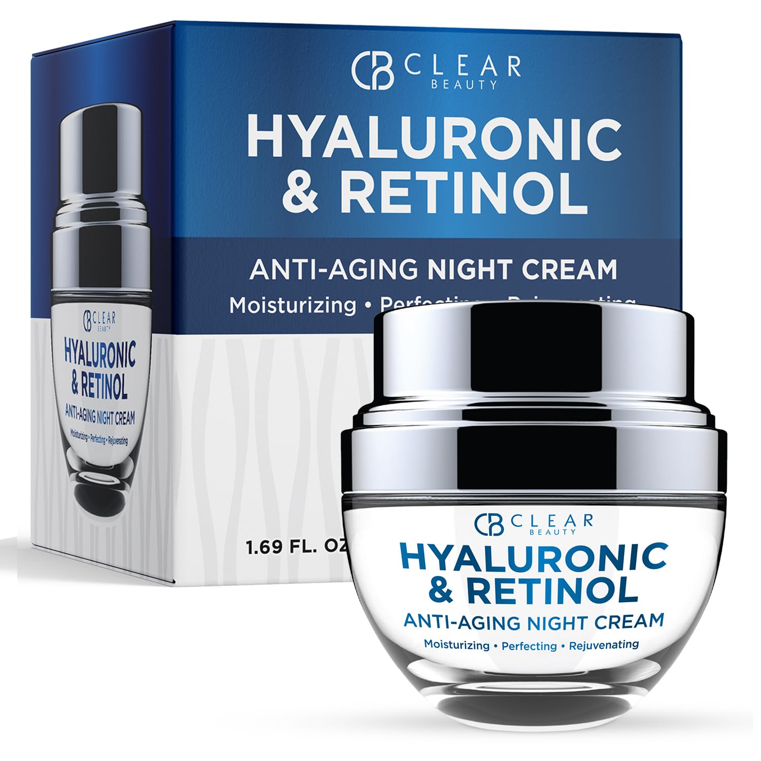 Clear Beauty Hyaluronic Acid & Retinol Face Moisturizer - Dermatologist Tested, Reduces Wrinkles, Fine Lines & Hyperpigmentation