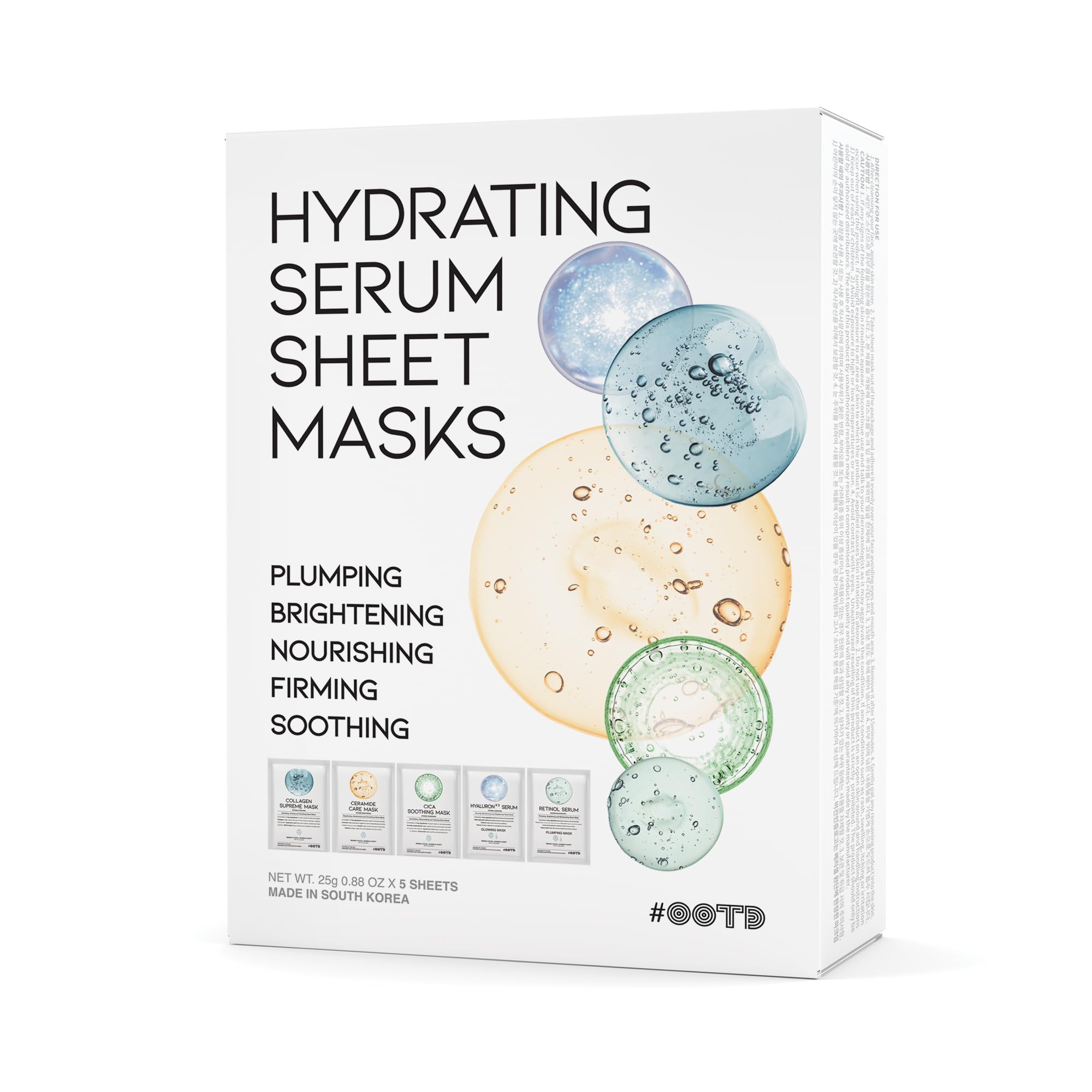 Hydrating Sheet Mask Starter Kit Variety Pack For Skin Care, Dry, Ance, Sensitive Skin, Korean Vegan Facial Sheet Mask For Men &