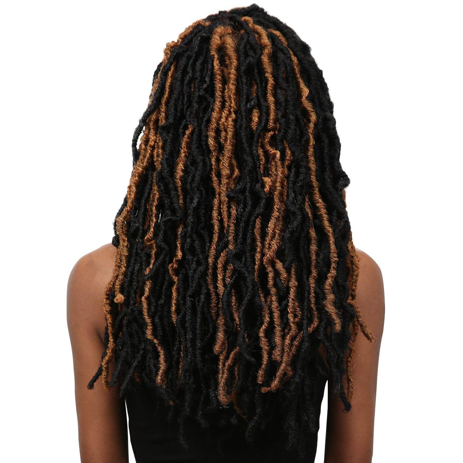 Bobbi Boss Synthetic Hair Crochet Braids African Roots Braid Collection Nu Locs 18'' (4-Pack, M27/Gold)