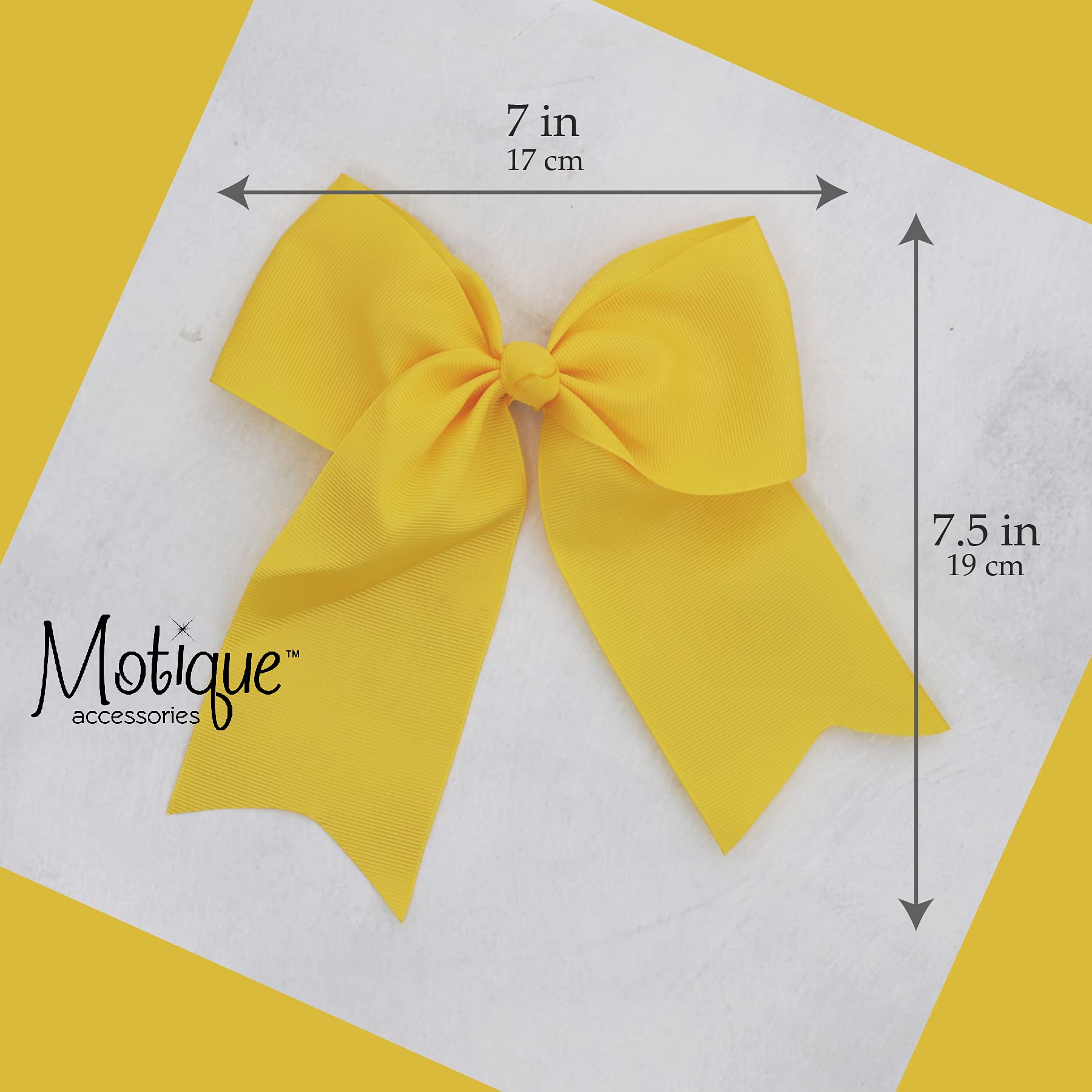 Yellow Jumbo Bow Clip With Tails