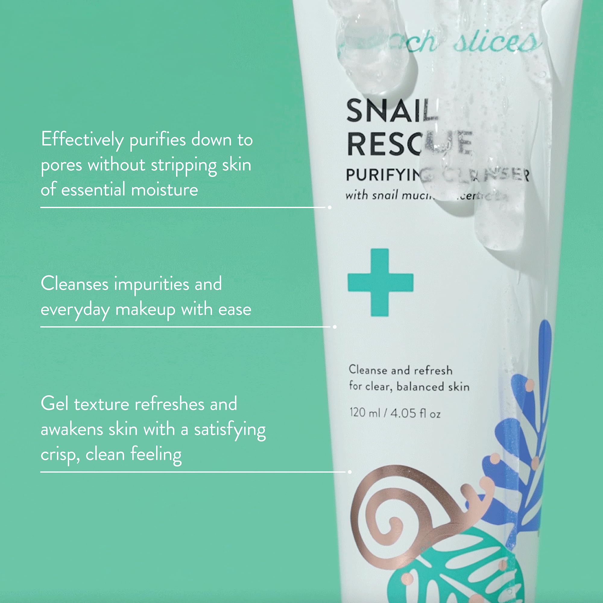 Peach Slices Snail Rescue Purifying Cleanser 4.05 fl oz.