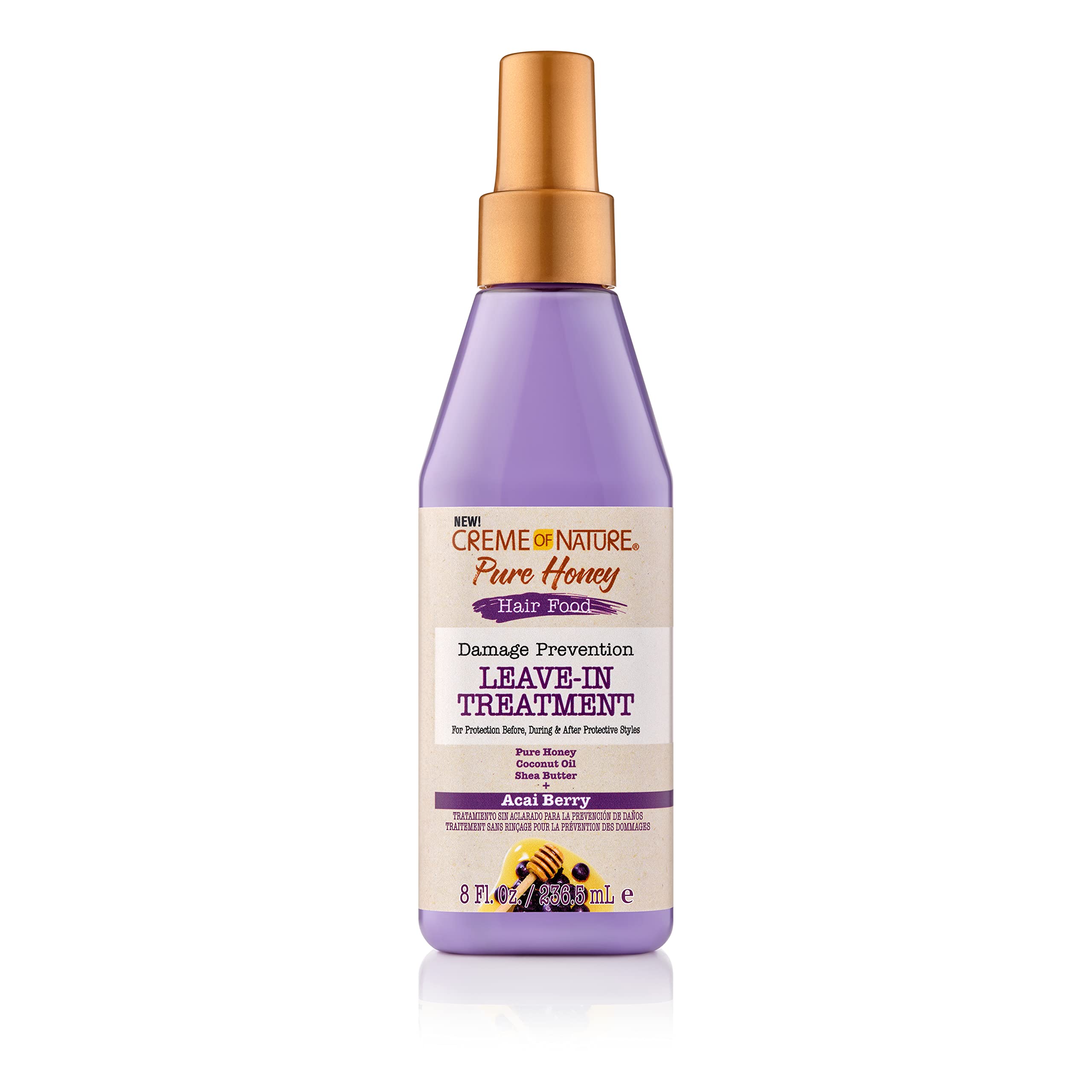 Creme of Nature Leave In Treatment Hair Food, Pure Honey Collection, 8 Oz
