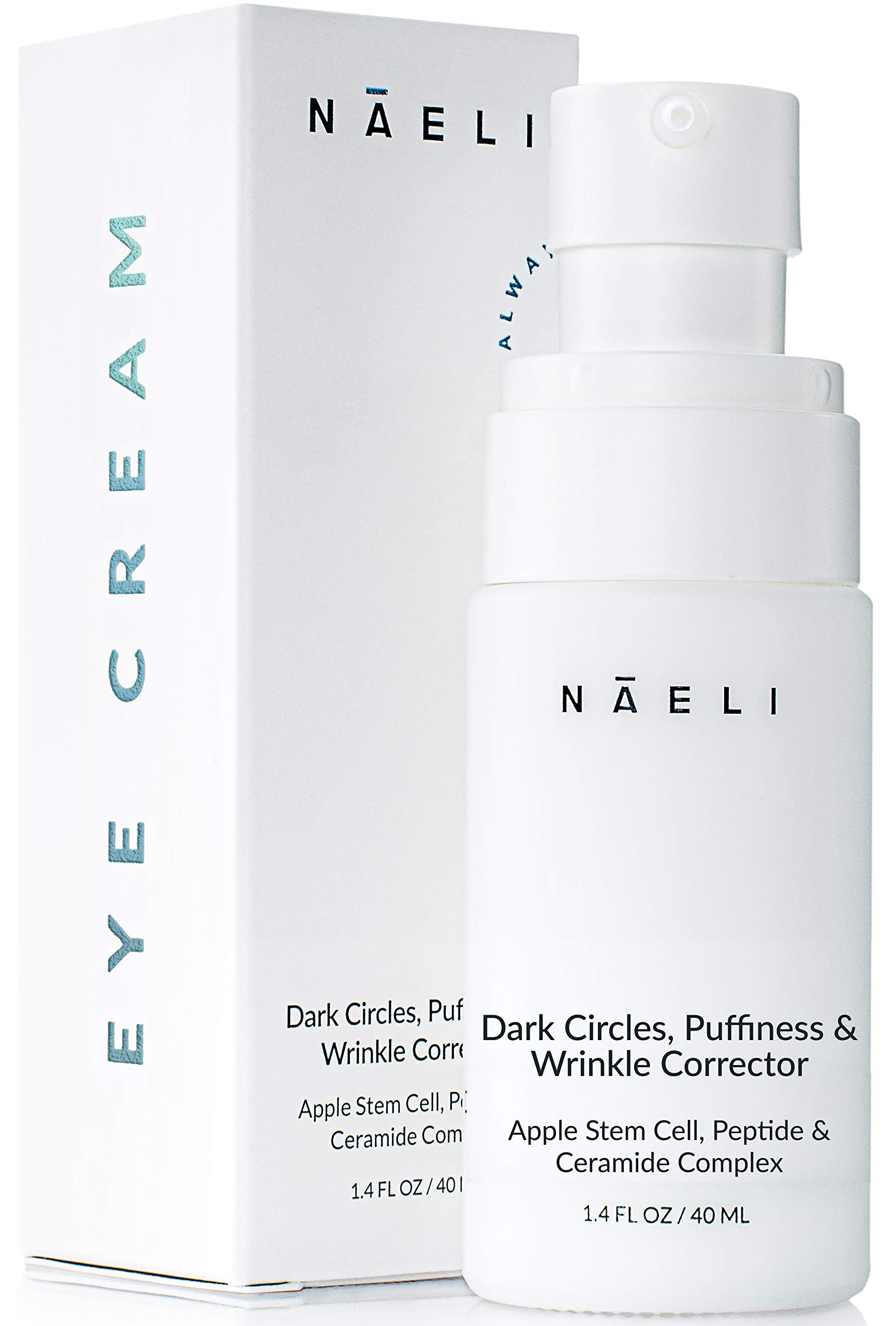NAELI Eye Cream for Dark Circles, Puffiness & Wrinkles with Anti Aging Apple Stem Cell & Peptide Complex - Reduces Fine Lines, D